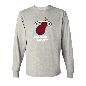 Miami HEAT Grey Long Sleeve Logo Tee