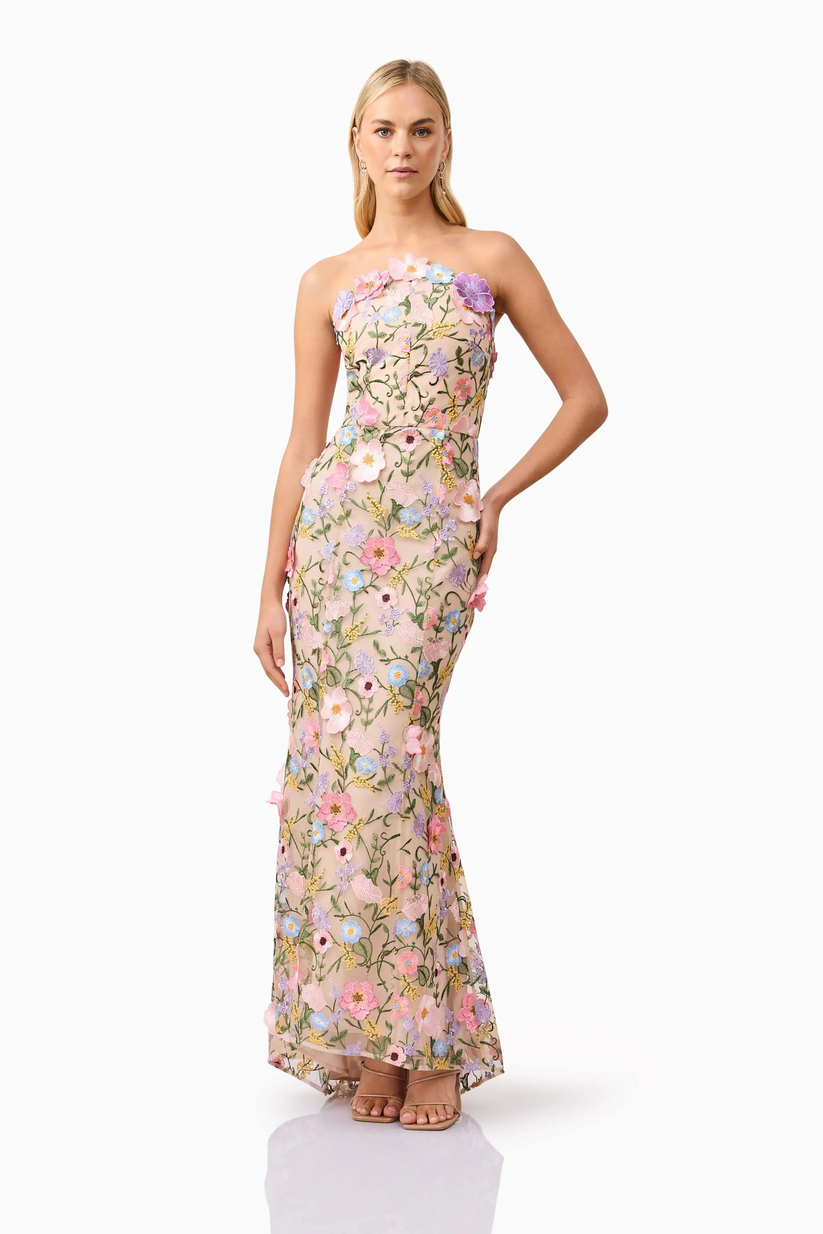 Nydia 3D Floral Gown