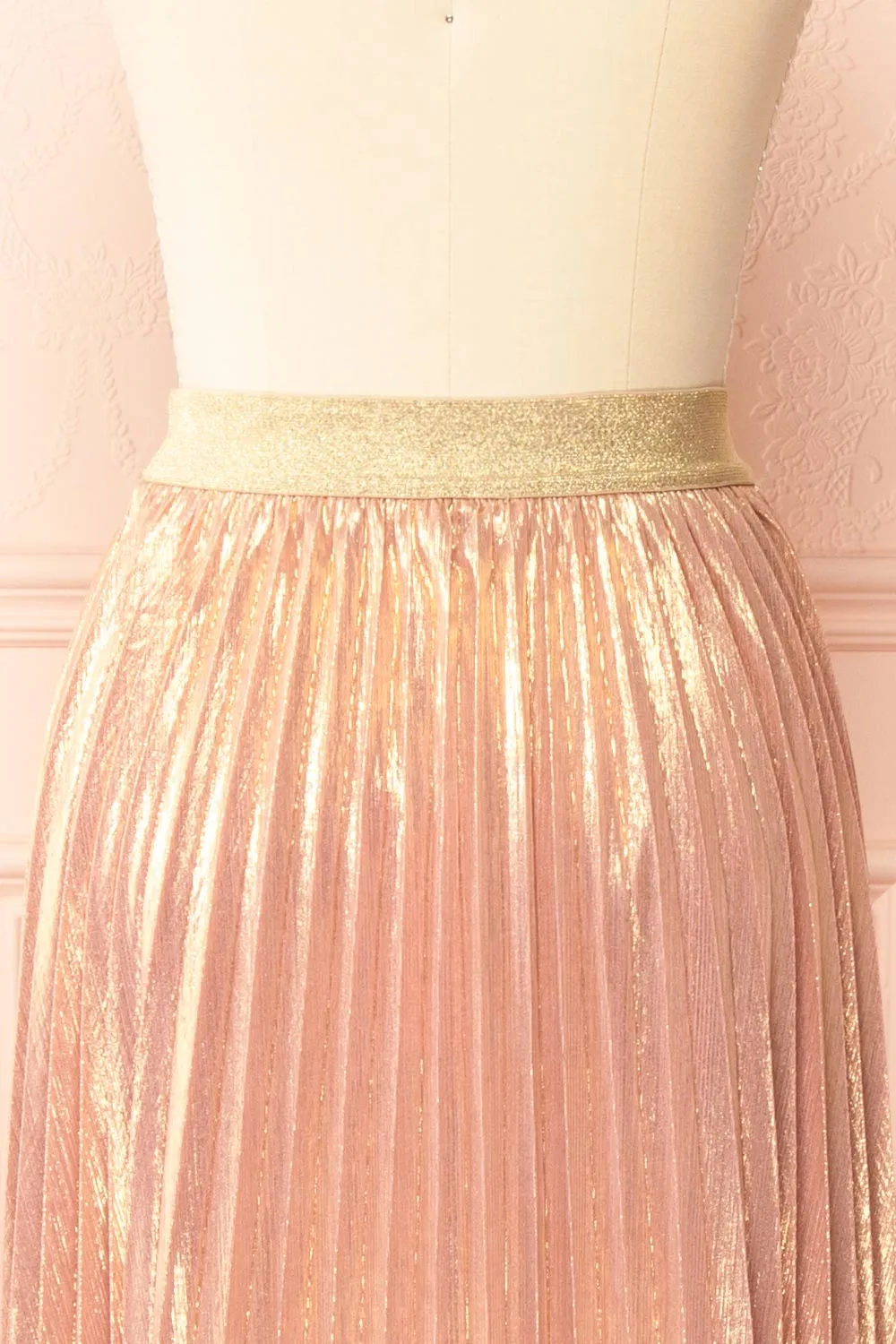 Ociana | Pleated Iridescent Pink Skirt