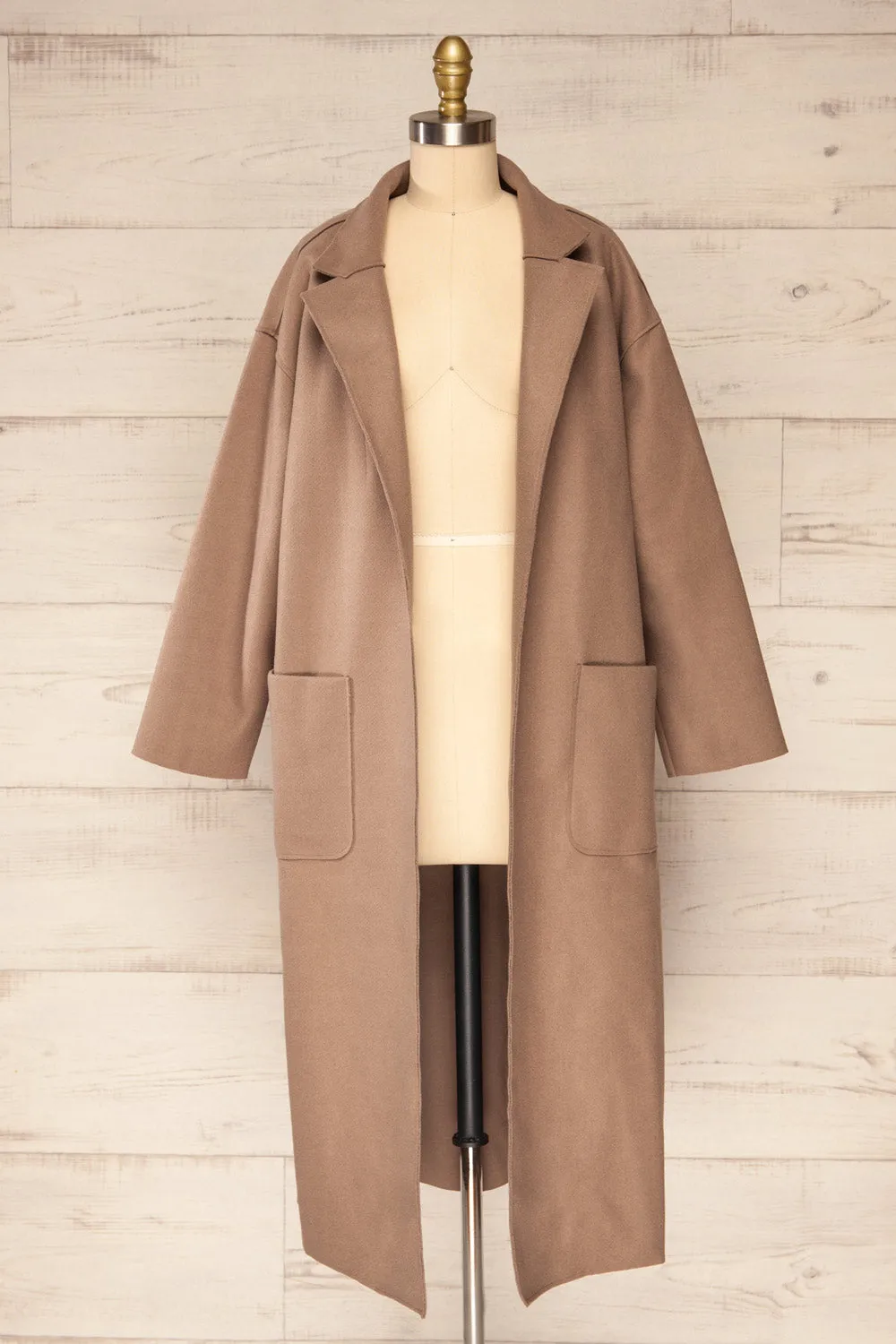 Oia Mocha | Open Front Trench Coat