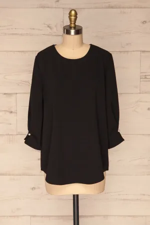 Otake Black | Top with Pearls