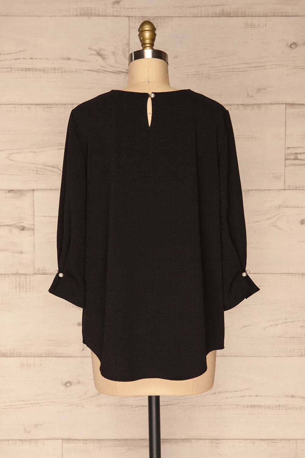 Otake Black | Top with Pearls