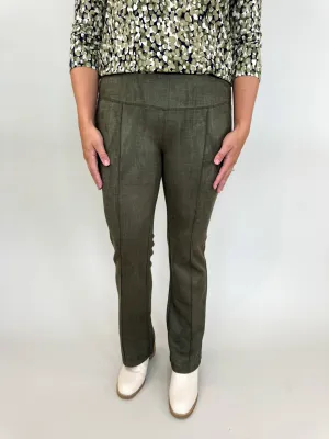 Pearl Olive Flare Trousers
