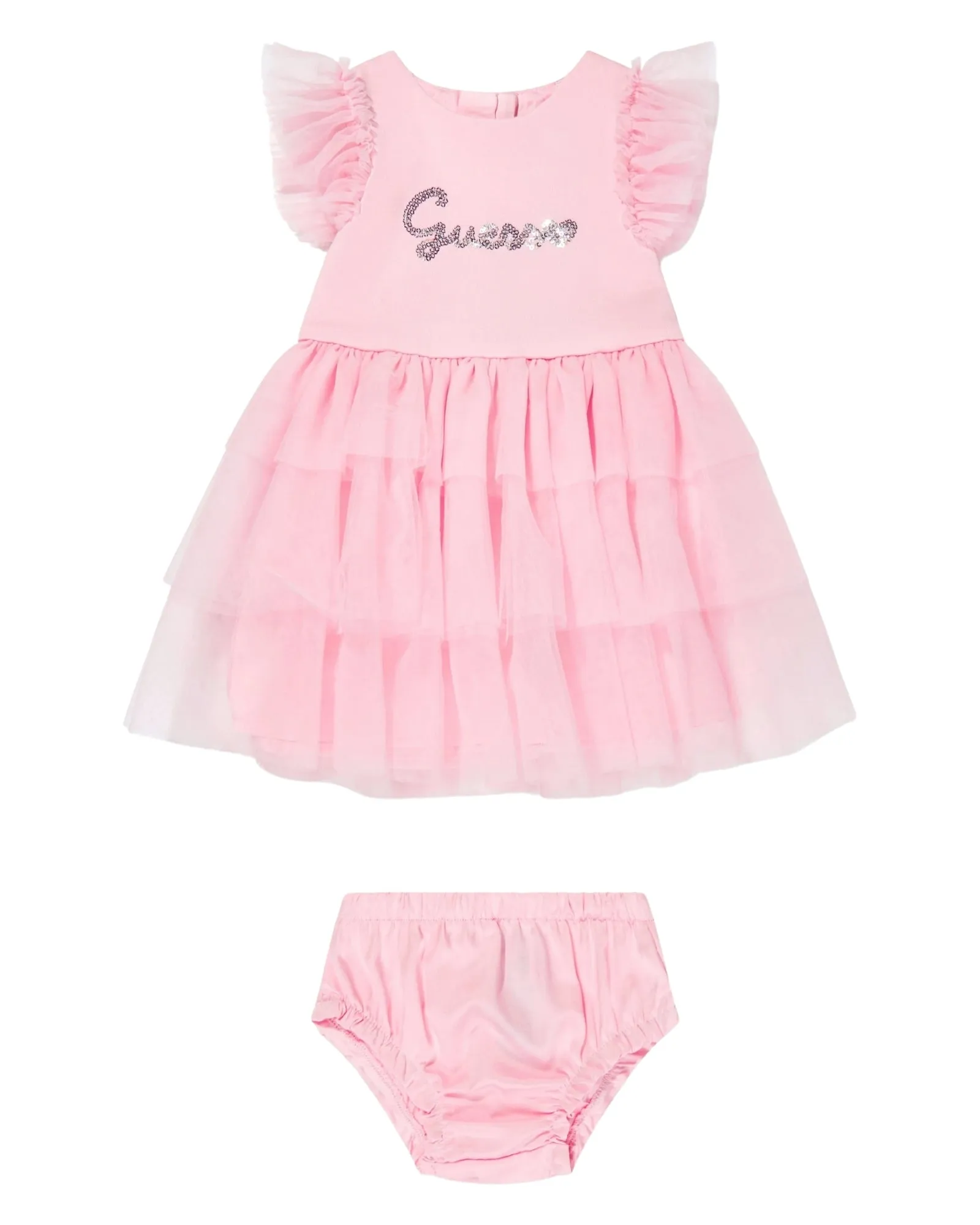 Pink Dress and Satin Bloomer Set (0–18m)