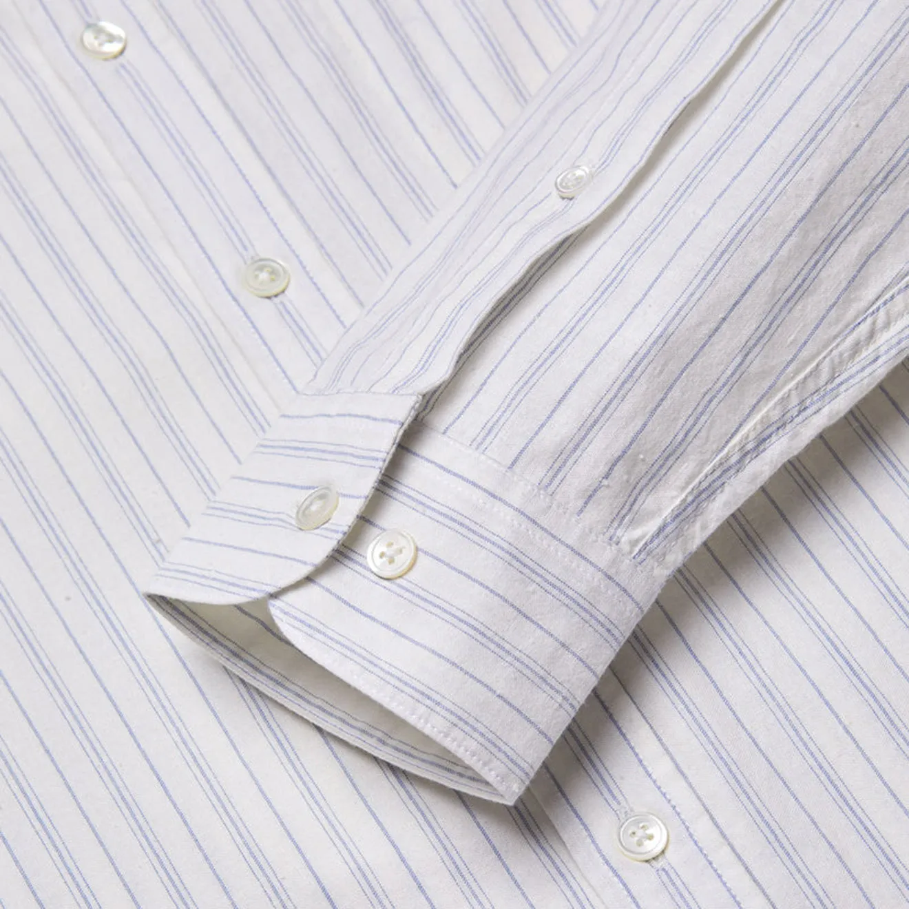 Portuguese Flannel Mao Suave Shirt White / Grey Stripe