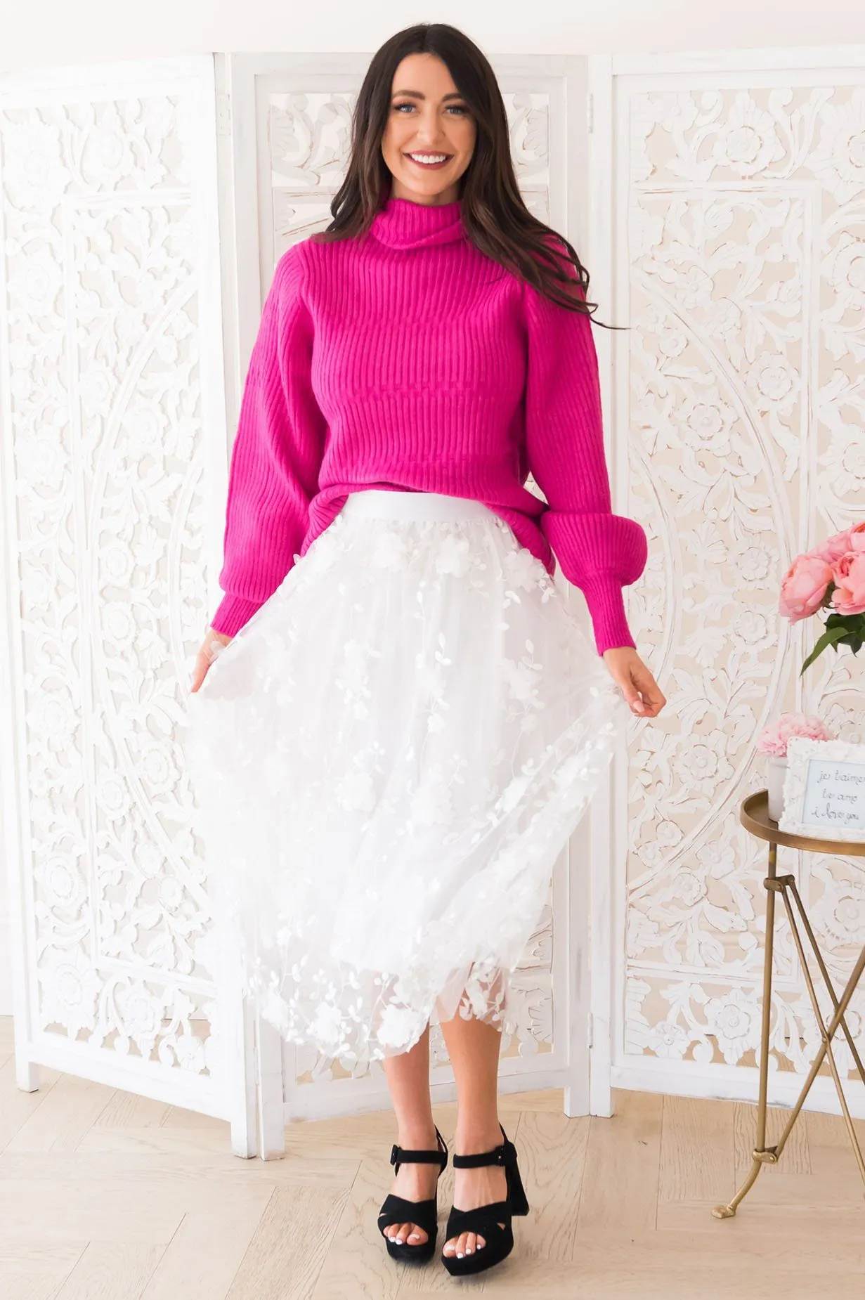 Pretty In Pink Modest Sweater