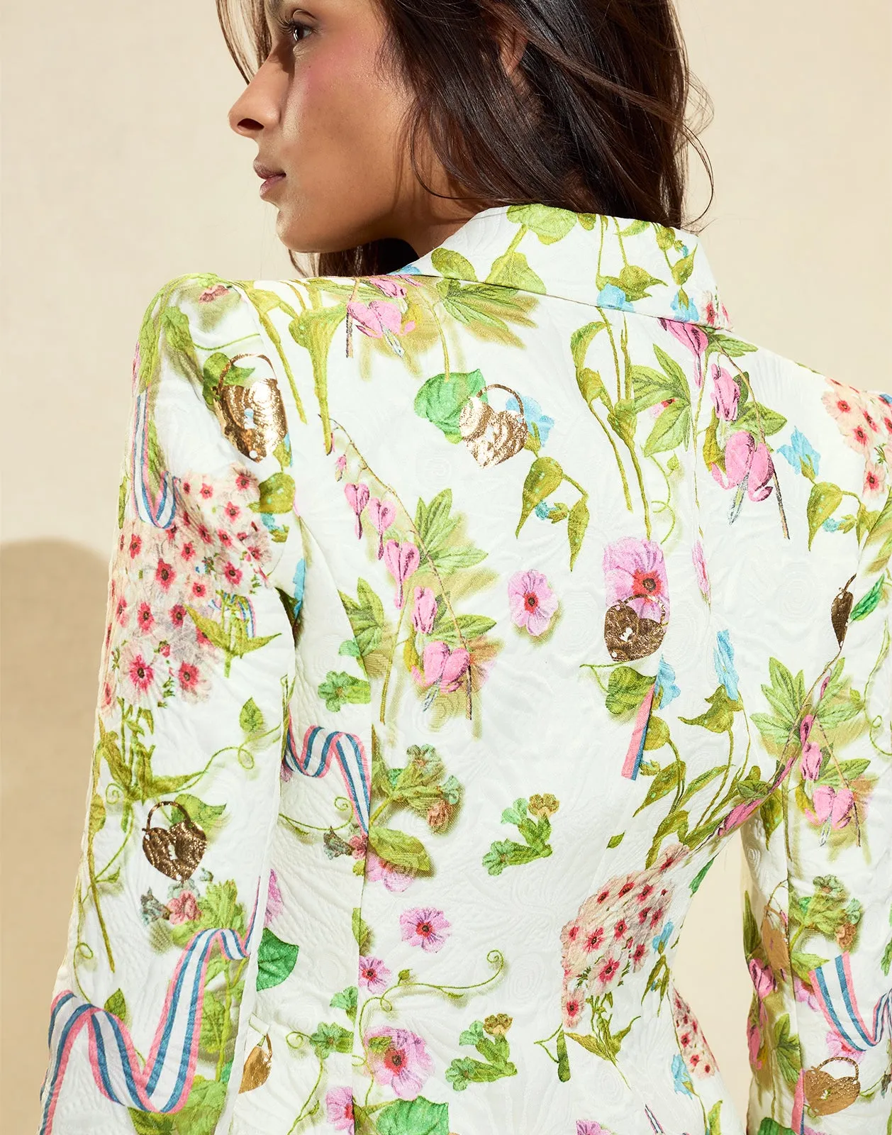 Printed Brocade Fitted Jacket