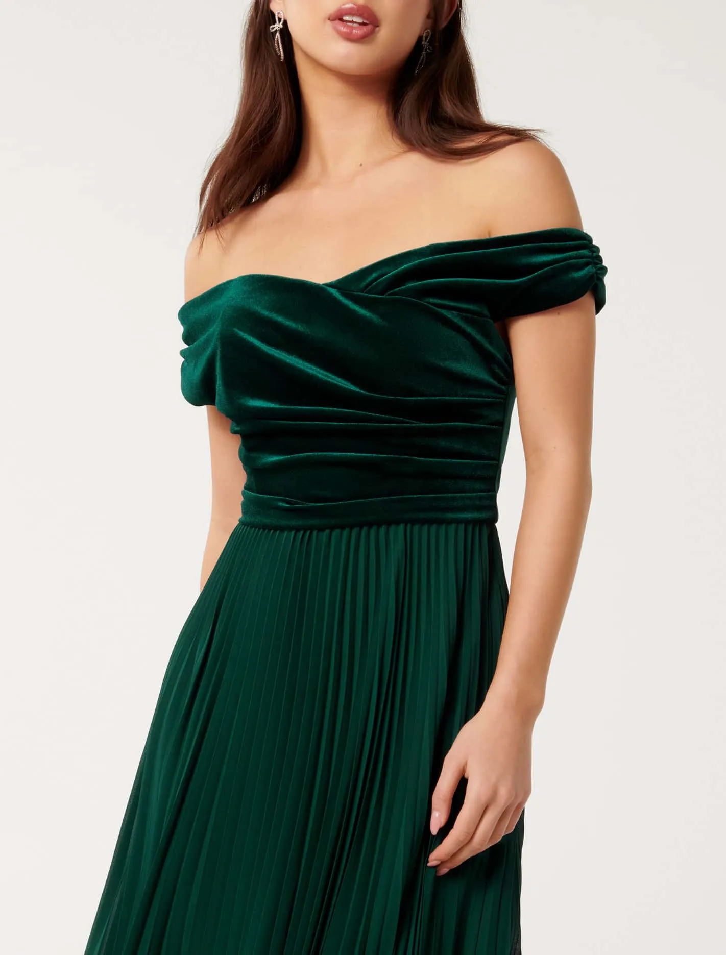 Rebecca Off Shoulder Velvet Dress