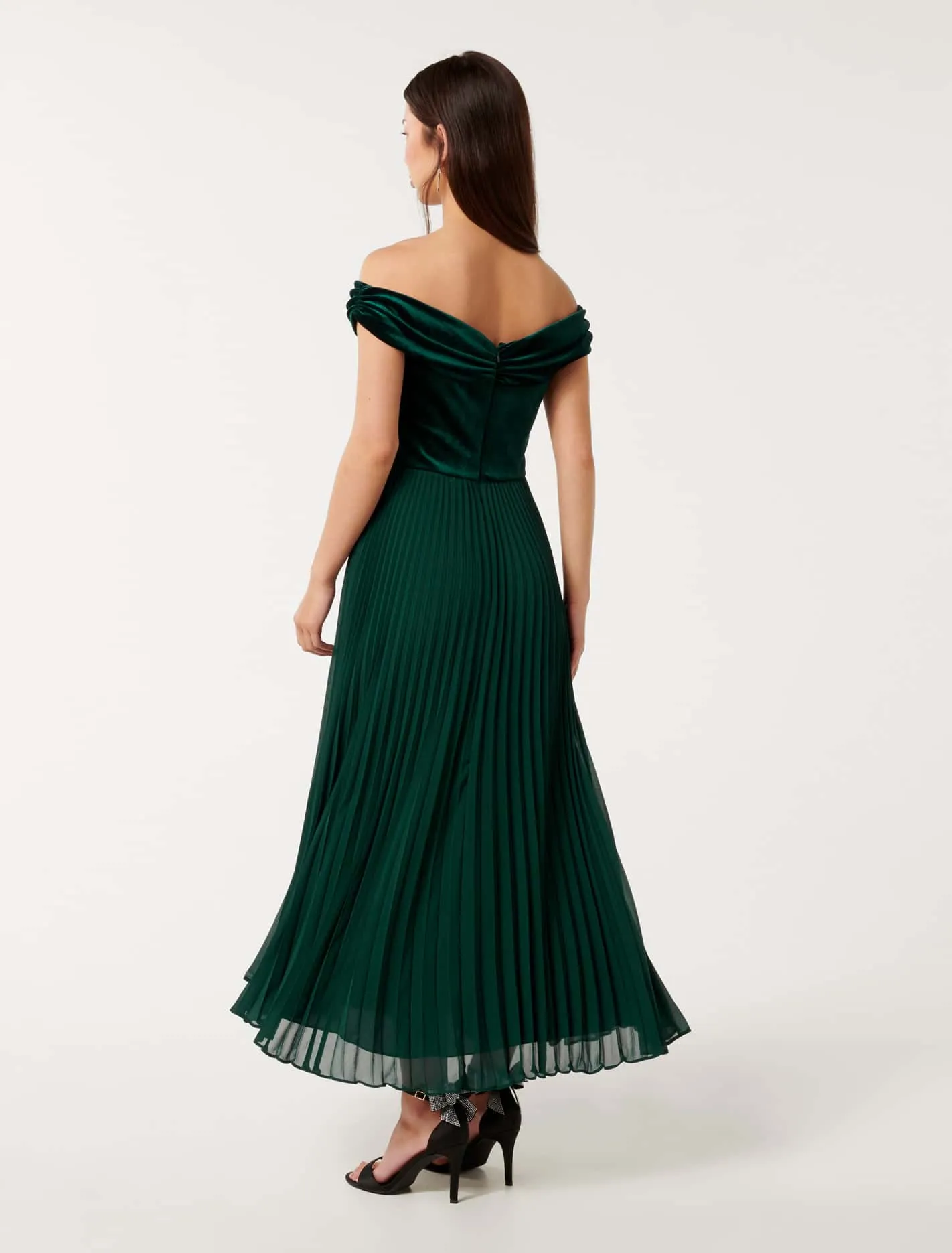 Rebecca Off Shoulder Velvet Dress