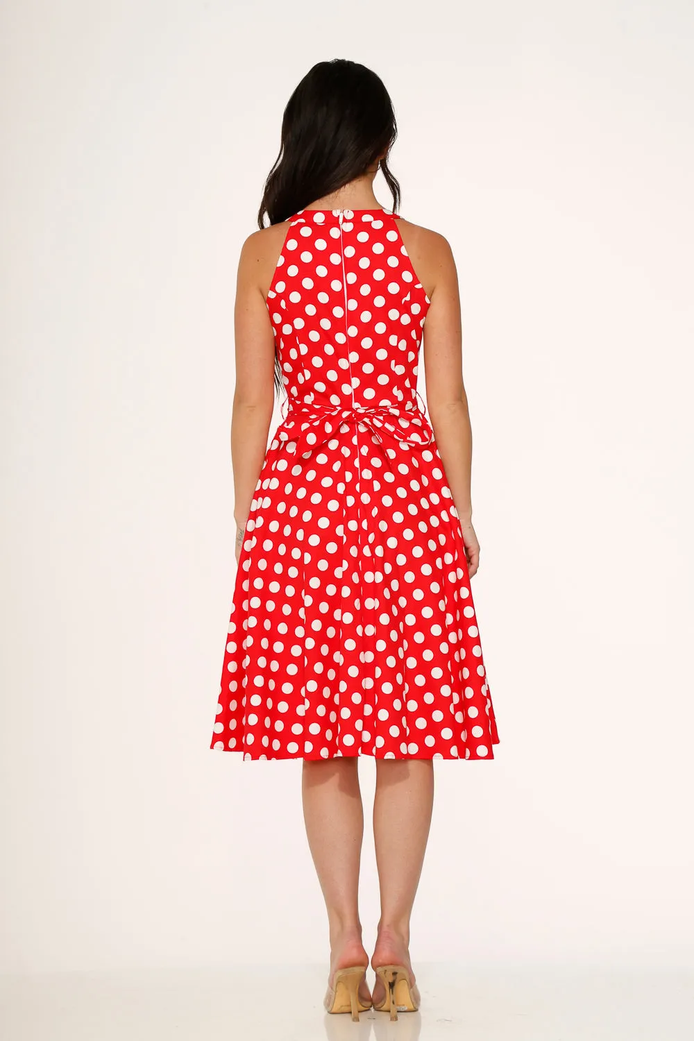 Red Polka Dot Swing Dress