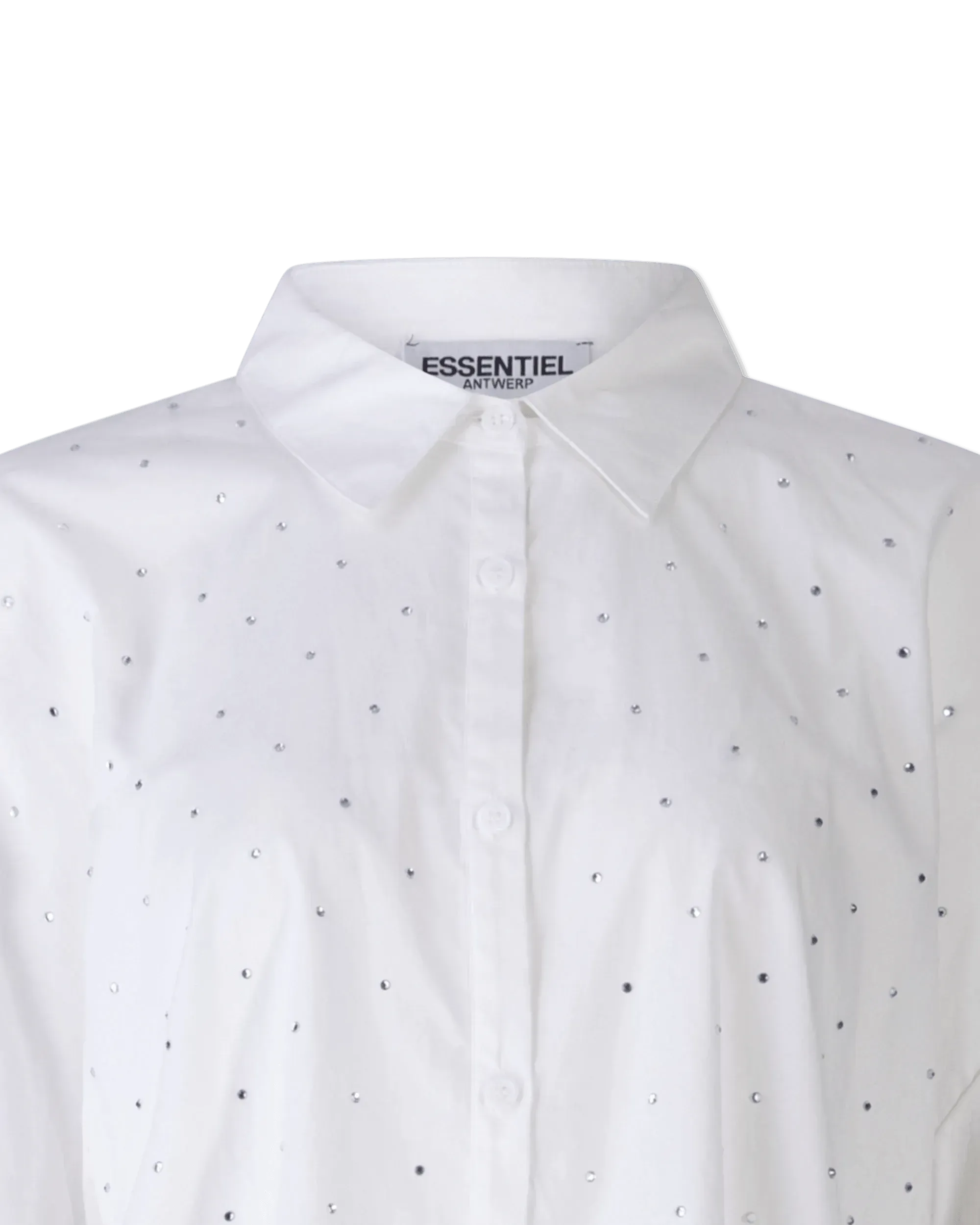 Rhinestone Embellished Poplin Shirt