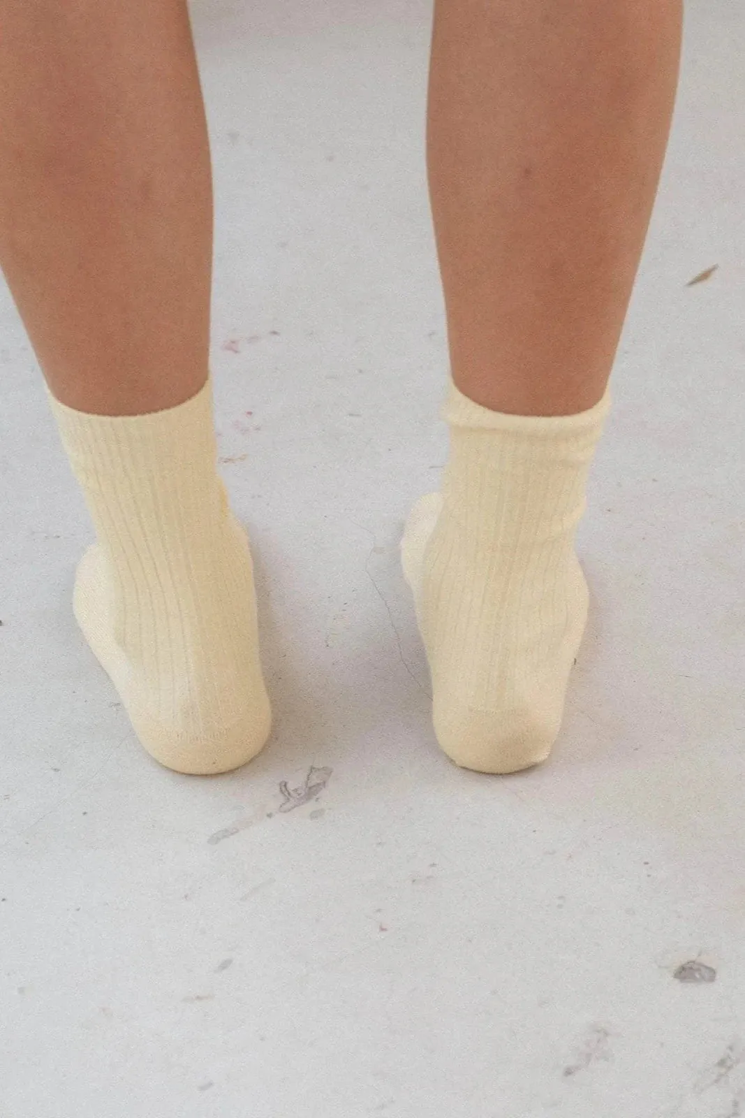 Rib Ankle Socks - Bog Yellow