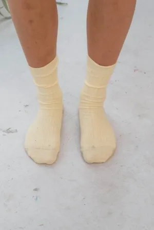 Rib Ankle Socks - Bog Yellow