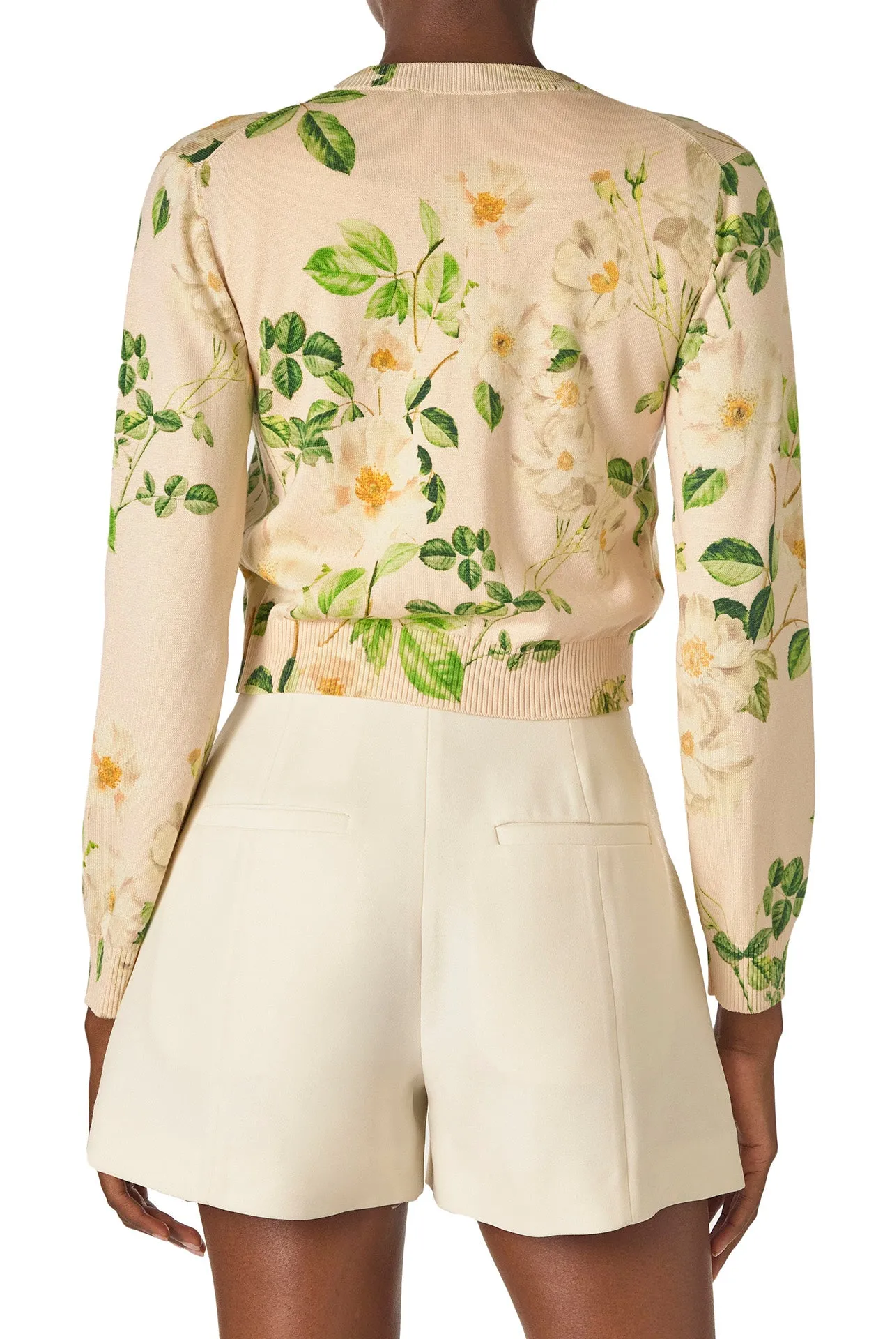 Rose Printed Knit Cardigan