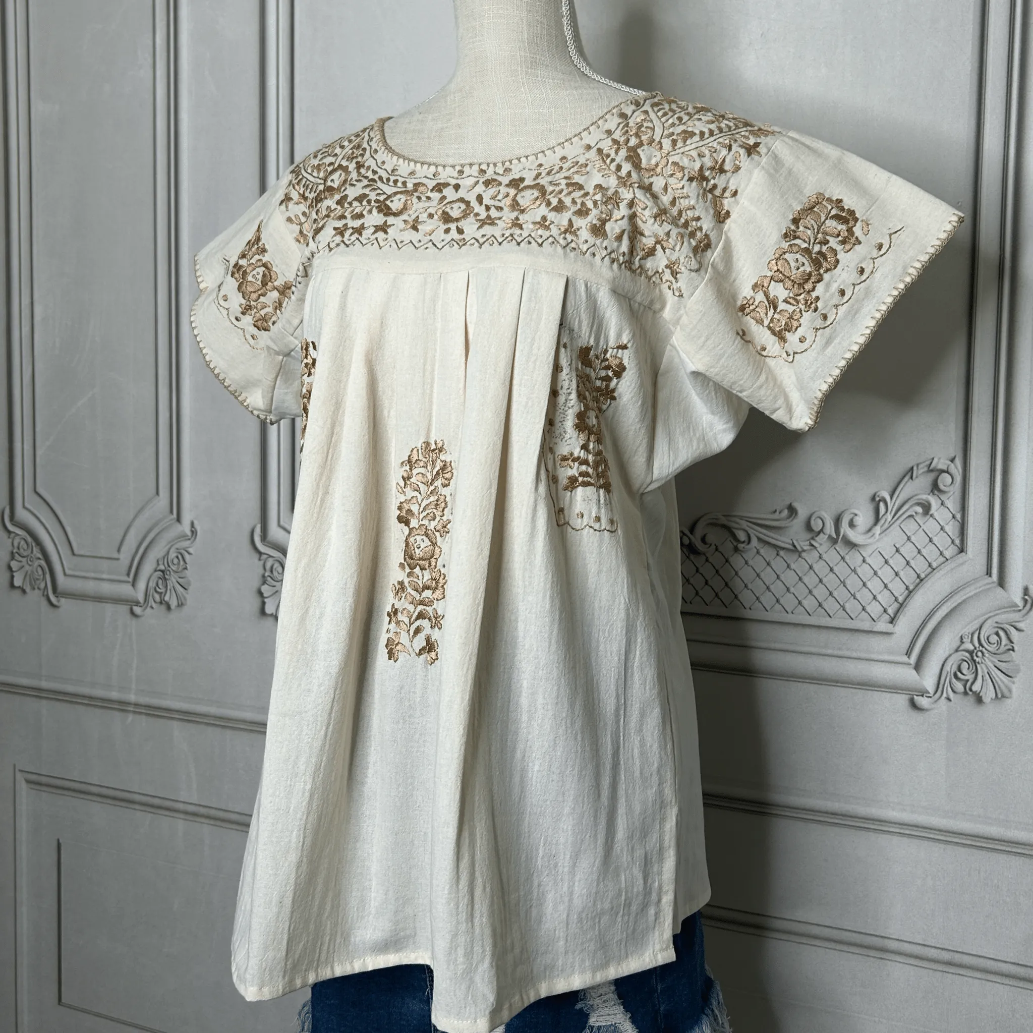 San Antonino Mexican Blouse - Sandrita Gold