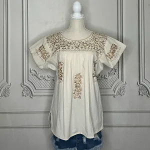 San Antonino Mexican Blouse - Sandrita Gold
