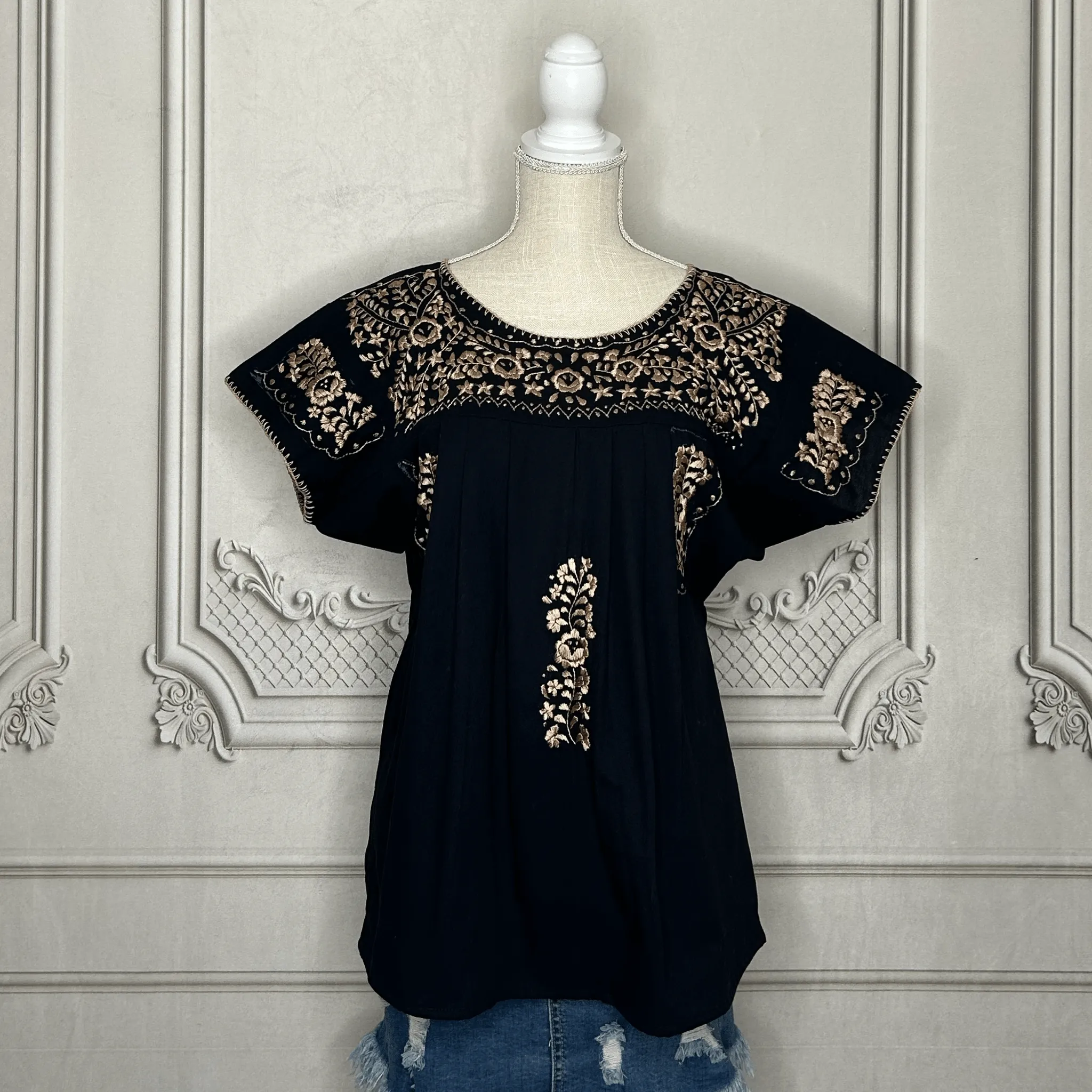 San Antonino Mexican Blouse - Sandrita Gold