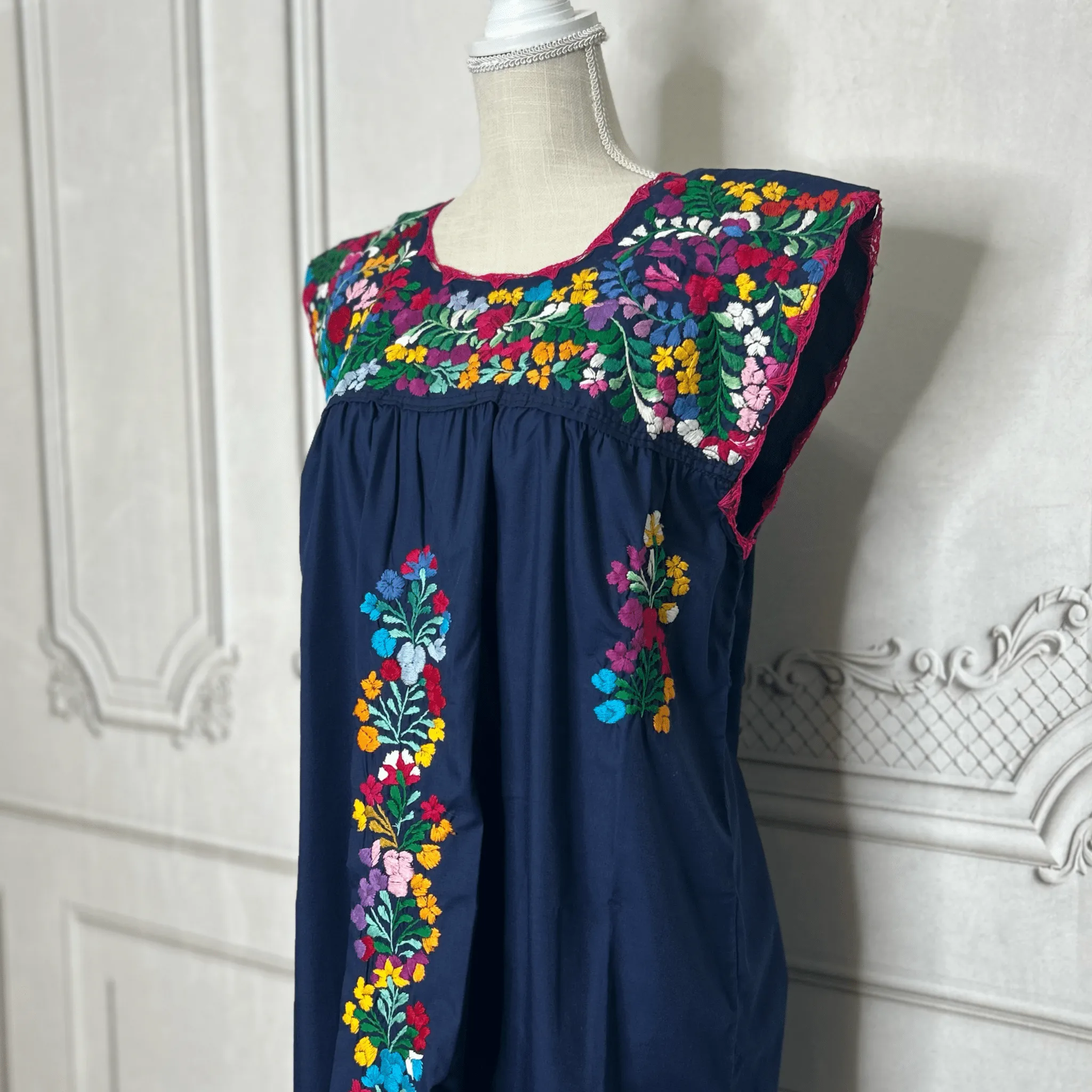 San Antonino Mexican Sleeveless Dress - Multi