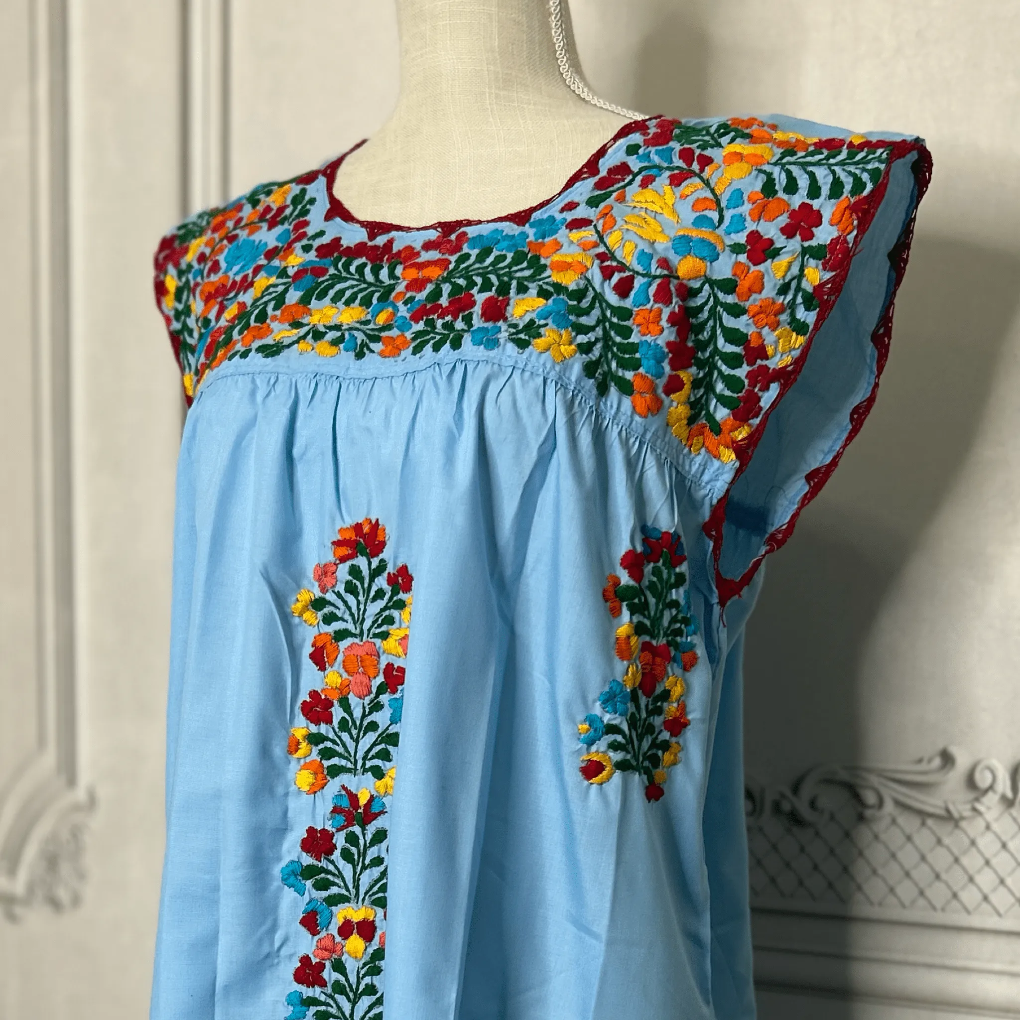 San Antonino Mexican Sleeveless Dress - Multi