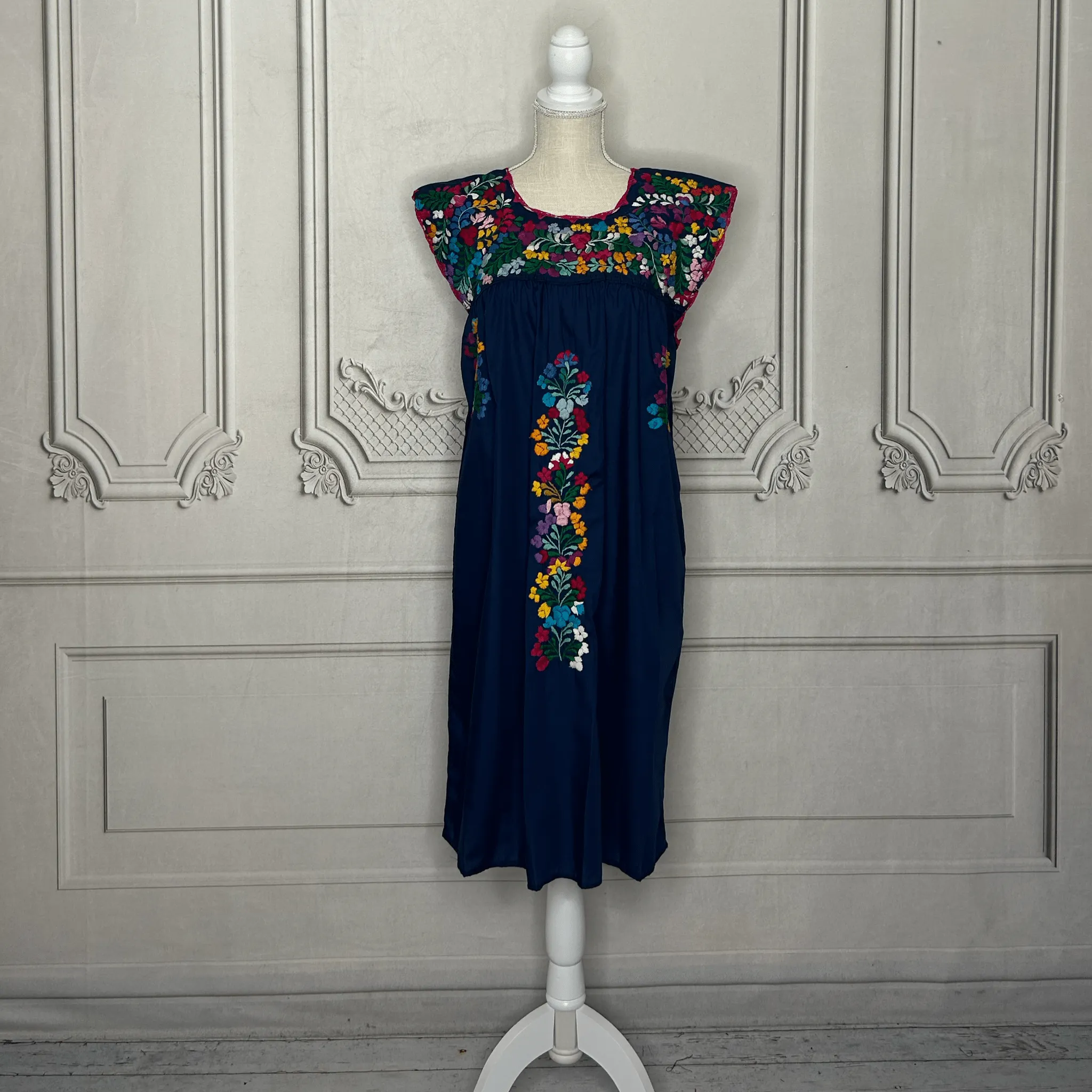 San Antonino Mexican Sleeveless Dress - Multi