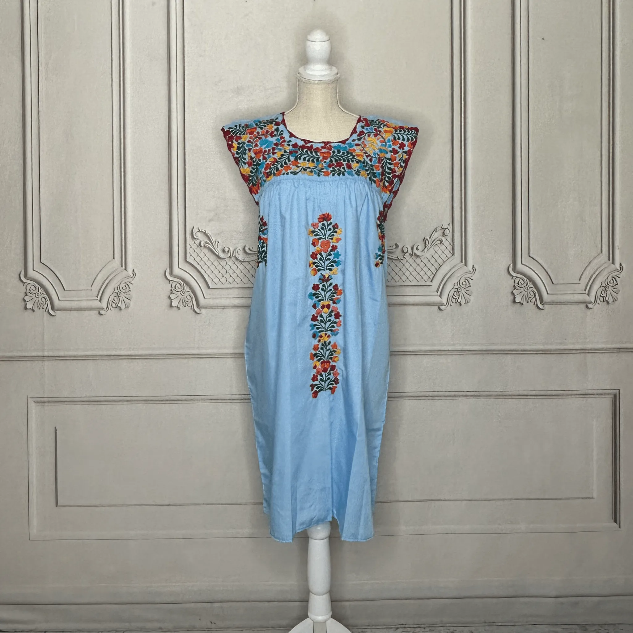 San Antonino Mexican Sleeveless Dress - Multi