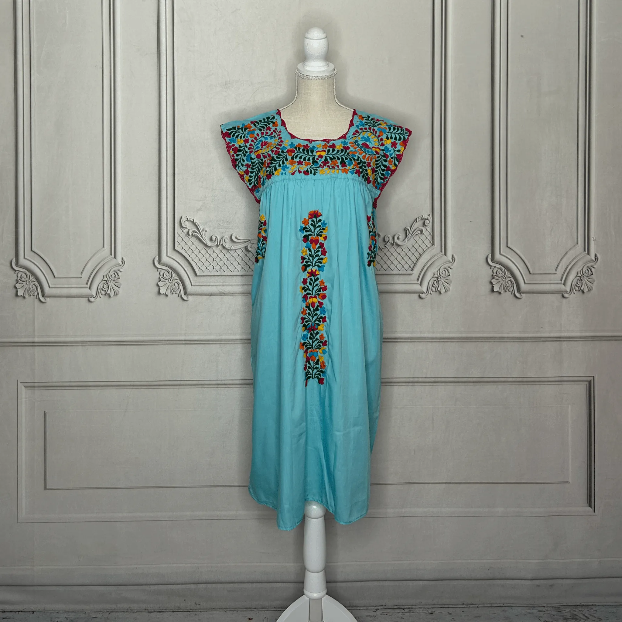 San Antonino Mexican Sleeveless Dress - Multi