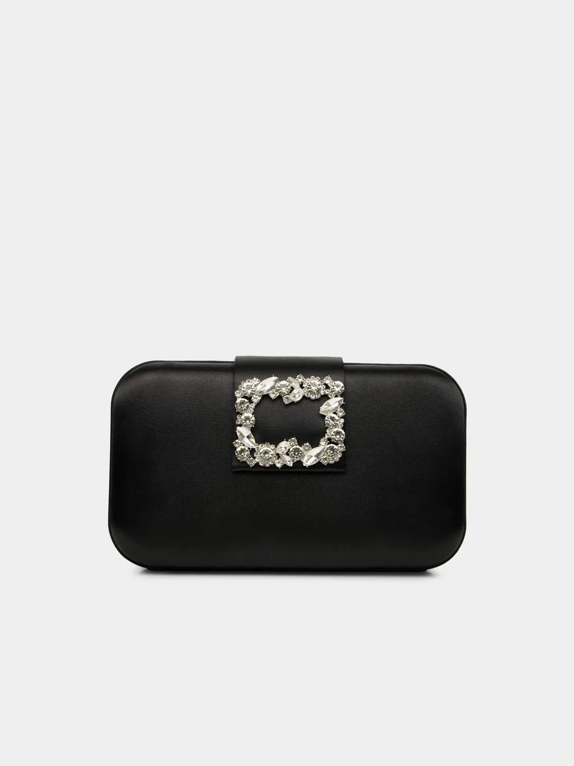 Satin Minaudiere With Rhinestone Buckle