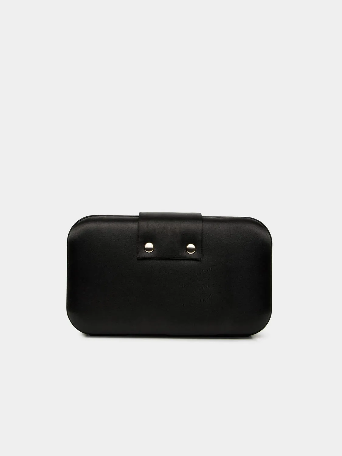 Satin Minaudiere With Rhinestone Buckle