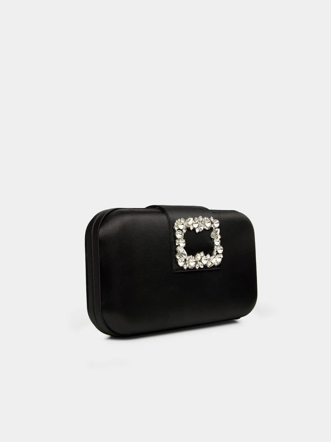 Satin Minaudiere With Rhinestone Buckle