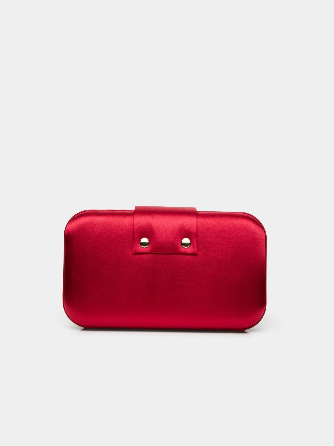 Satin Minaudiere With Rhinestone Buckle