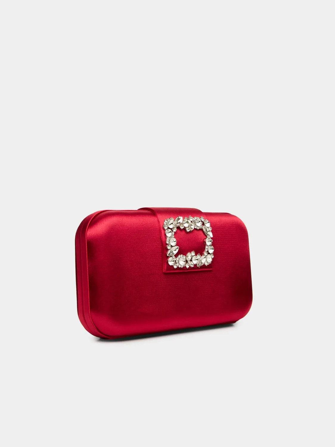 Satin Minaudiere With Rhinestone Buckle