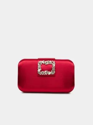 Satin Minaudiere With Rhinestone Buckle