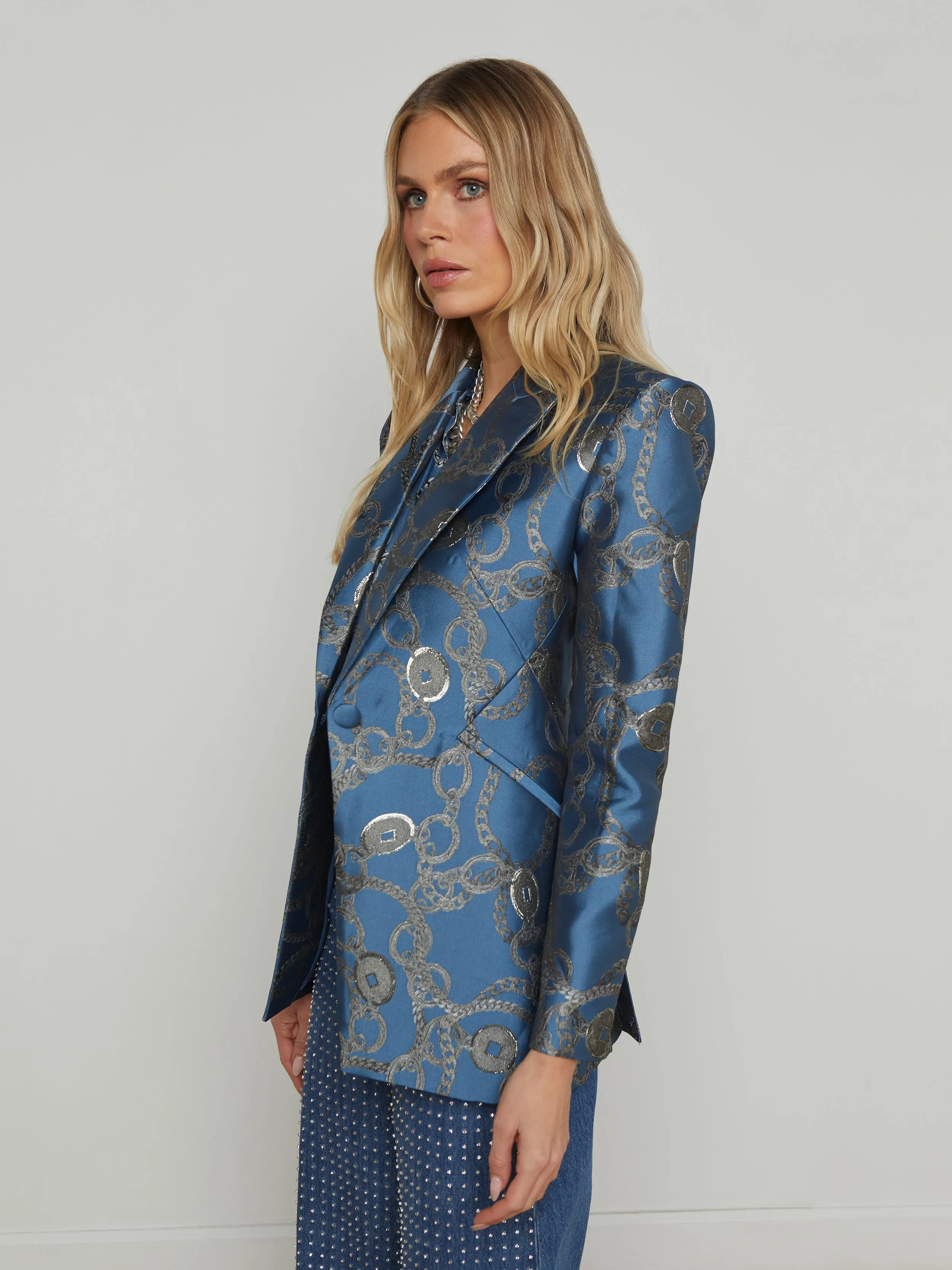 Sheila Longline Jacquard Blazer