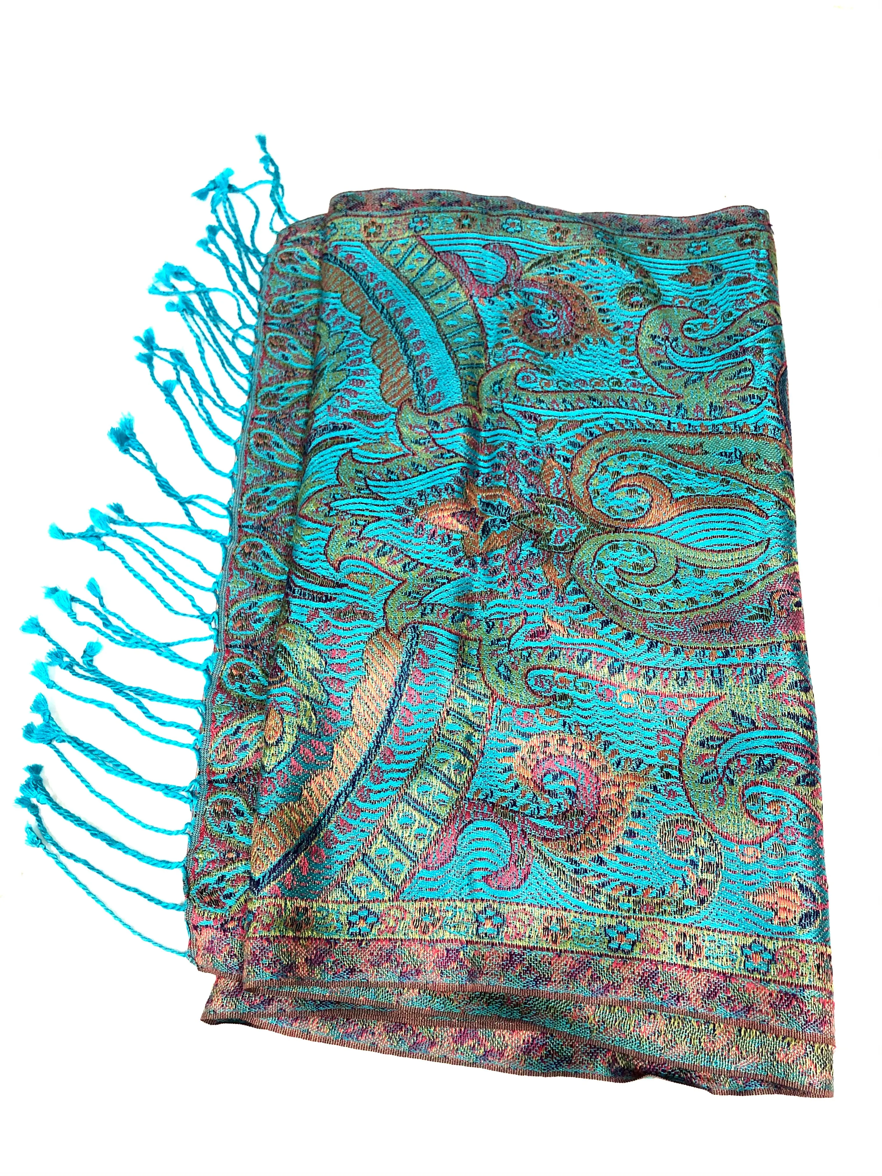 Silk jacquard loom scarf