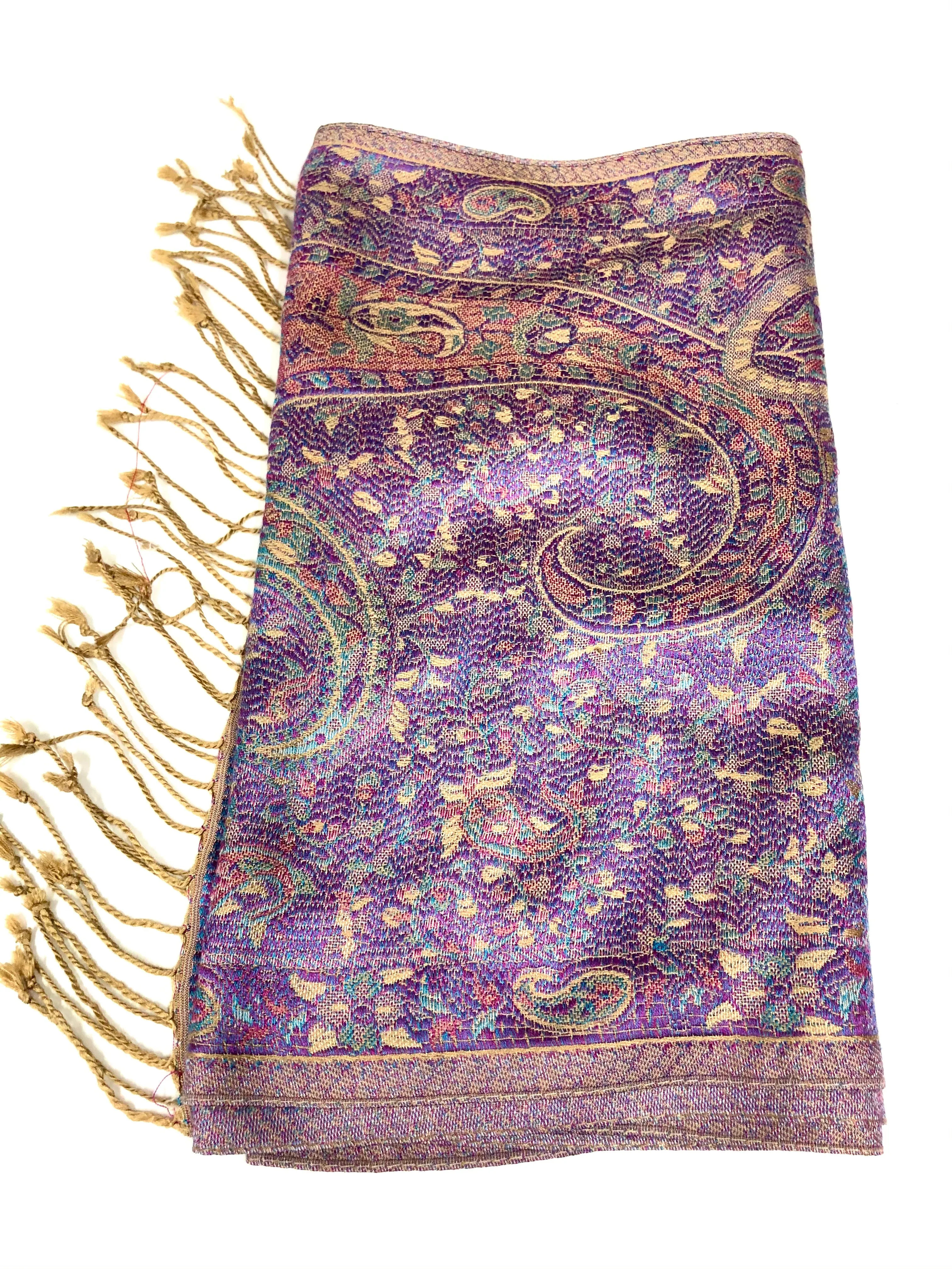 Silk jacquard loom scarf
