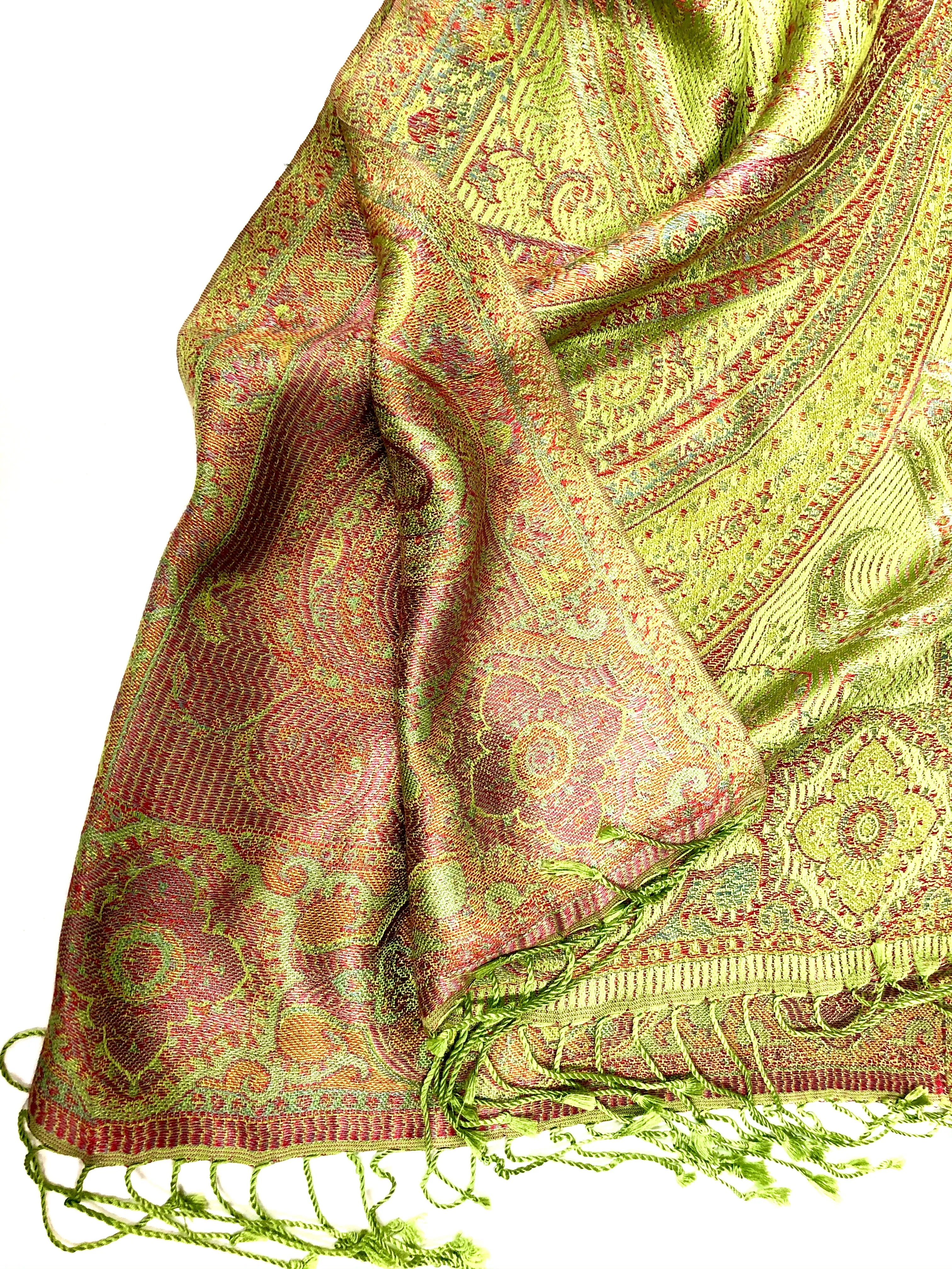 Silk jacquard loom scarf