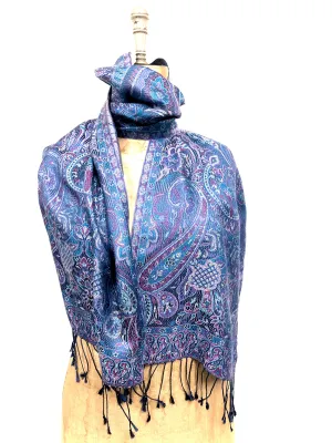 Silk jacquard loom scarf