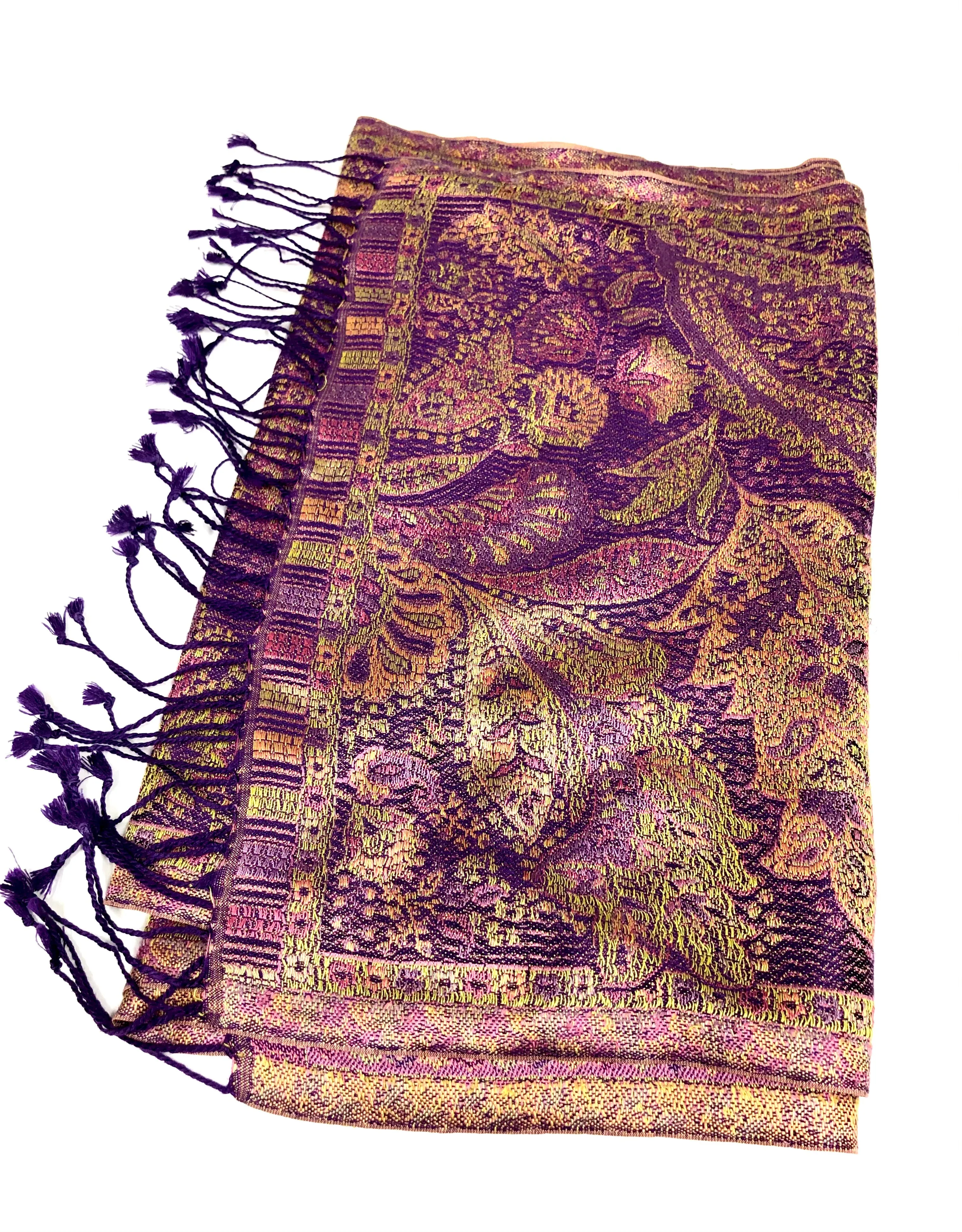 Silk jacquard loom scarf