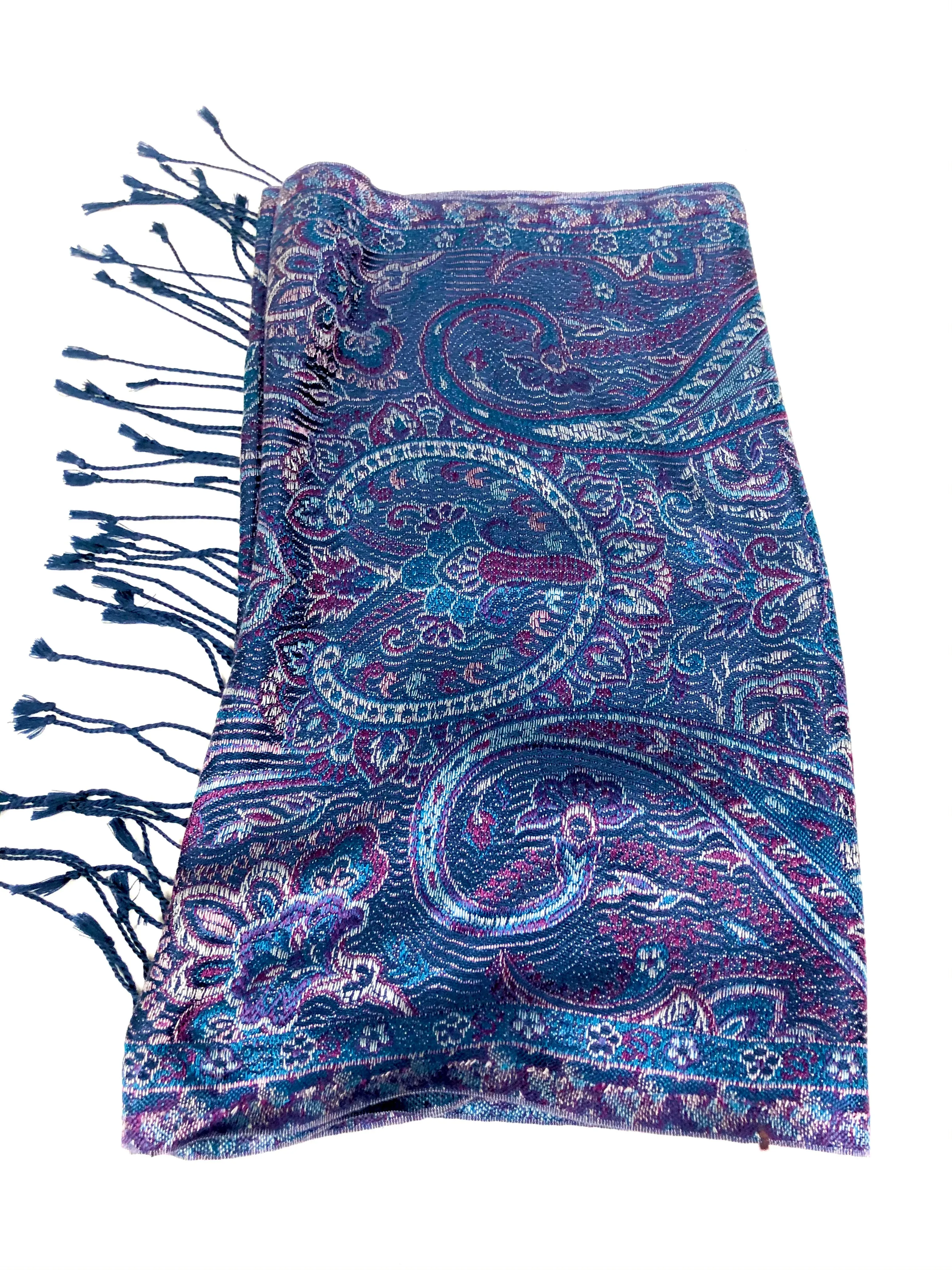 Silk jacquard loom scarf