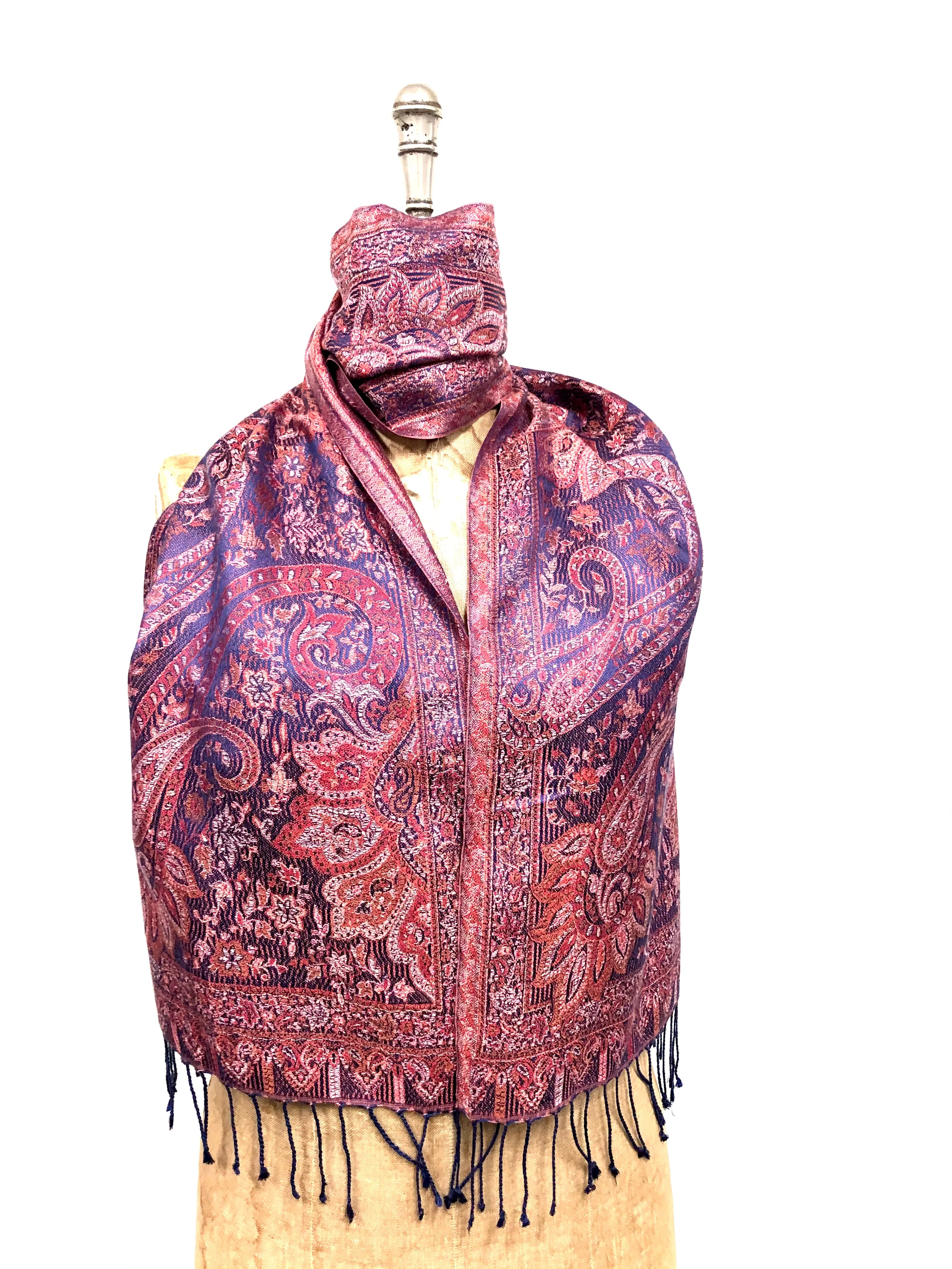 Silk jacquard loom scarf
