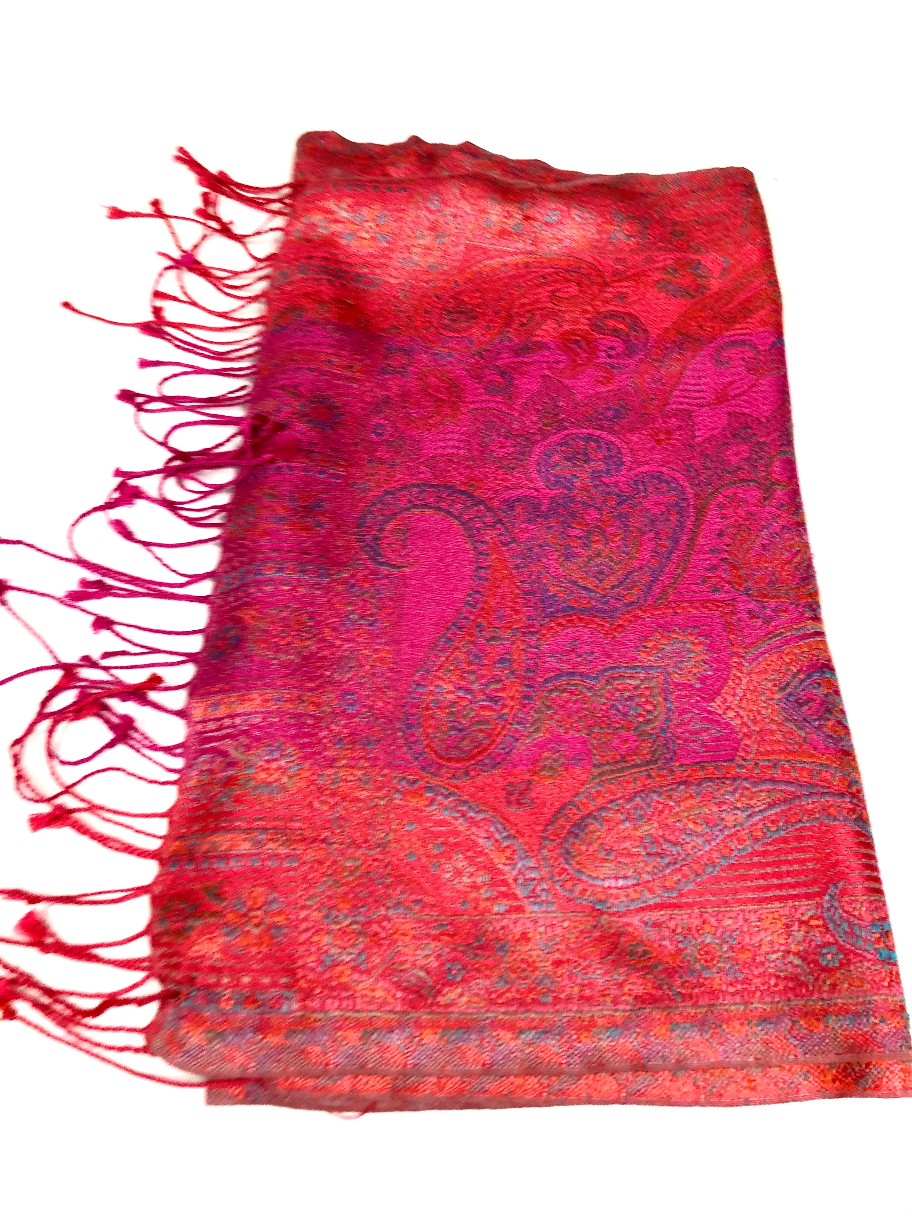 Silk jacquard loom scarf