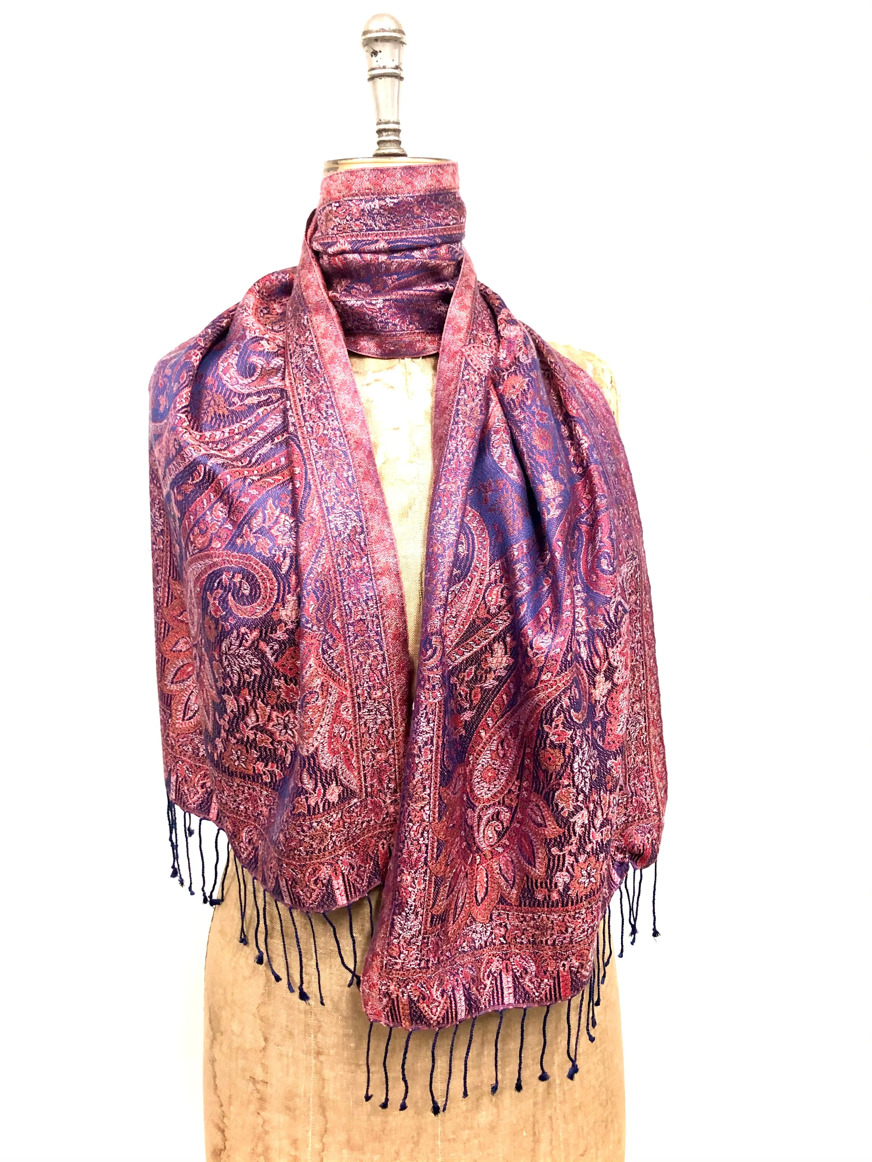 Silk jacquard loom scarf