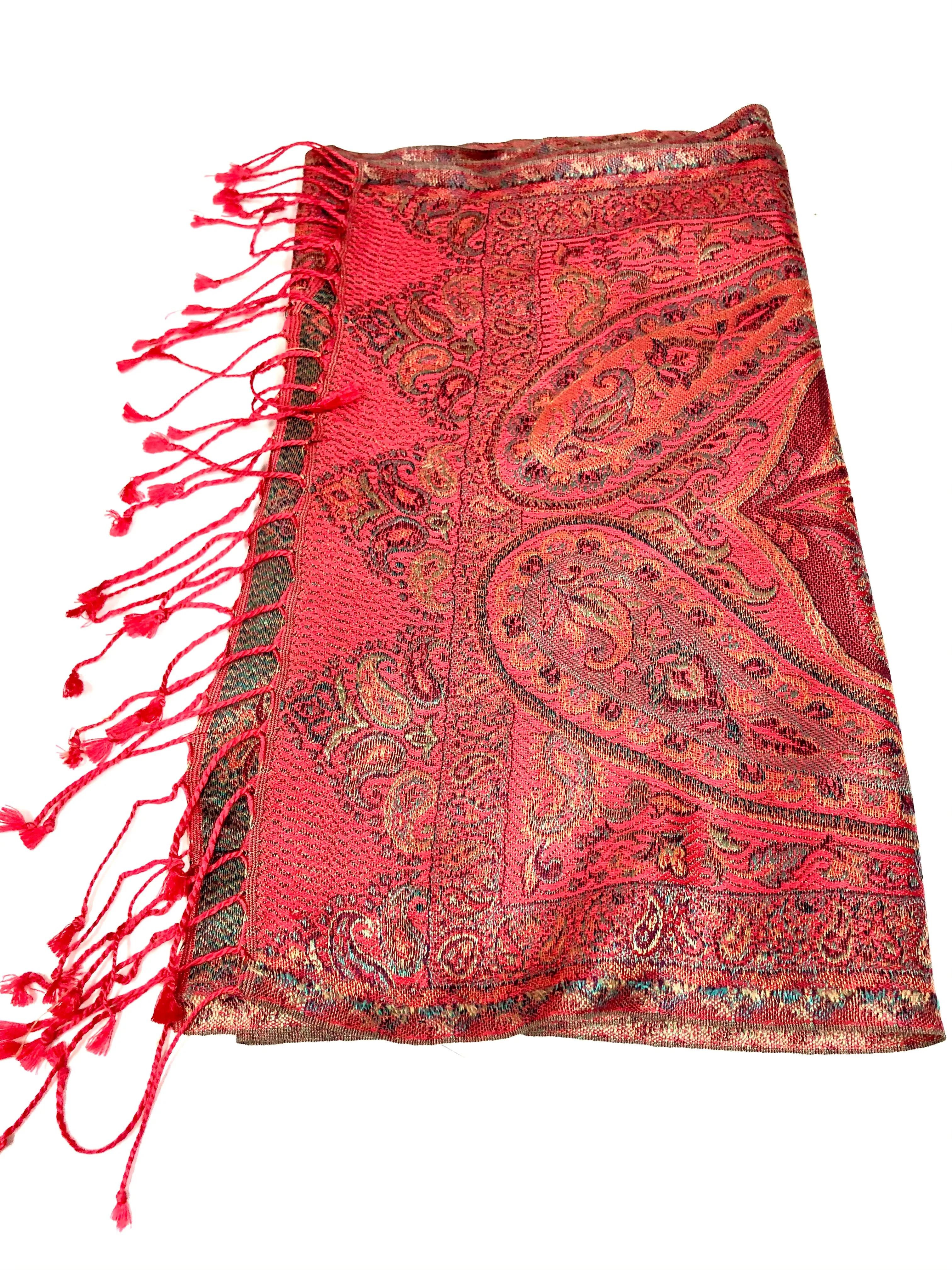 Silk jacquard loom scarf