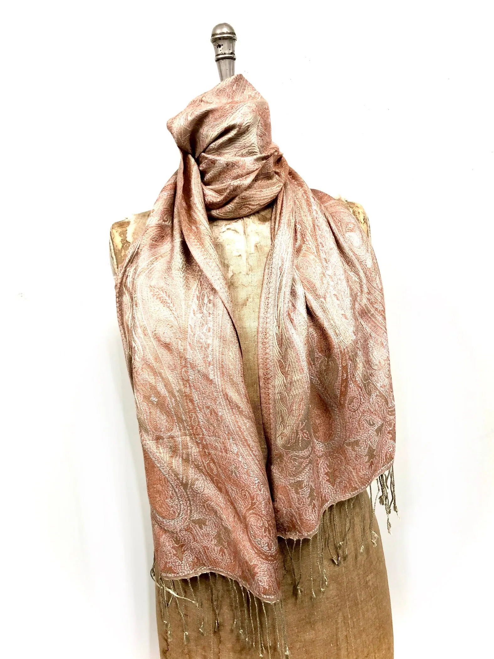Silk jacquard loom scarf
