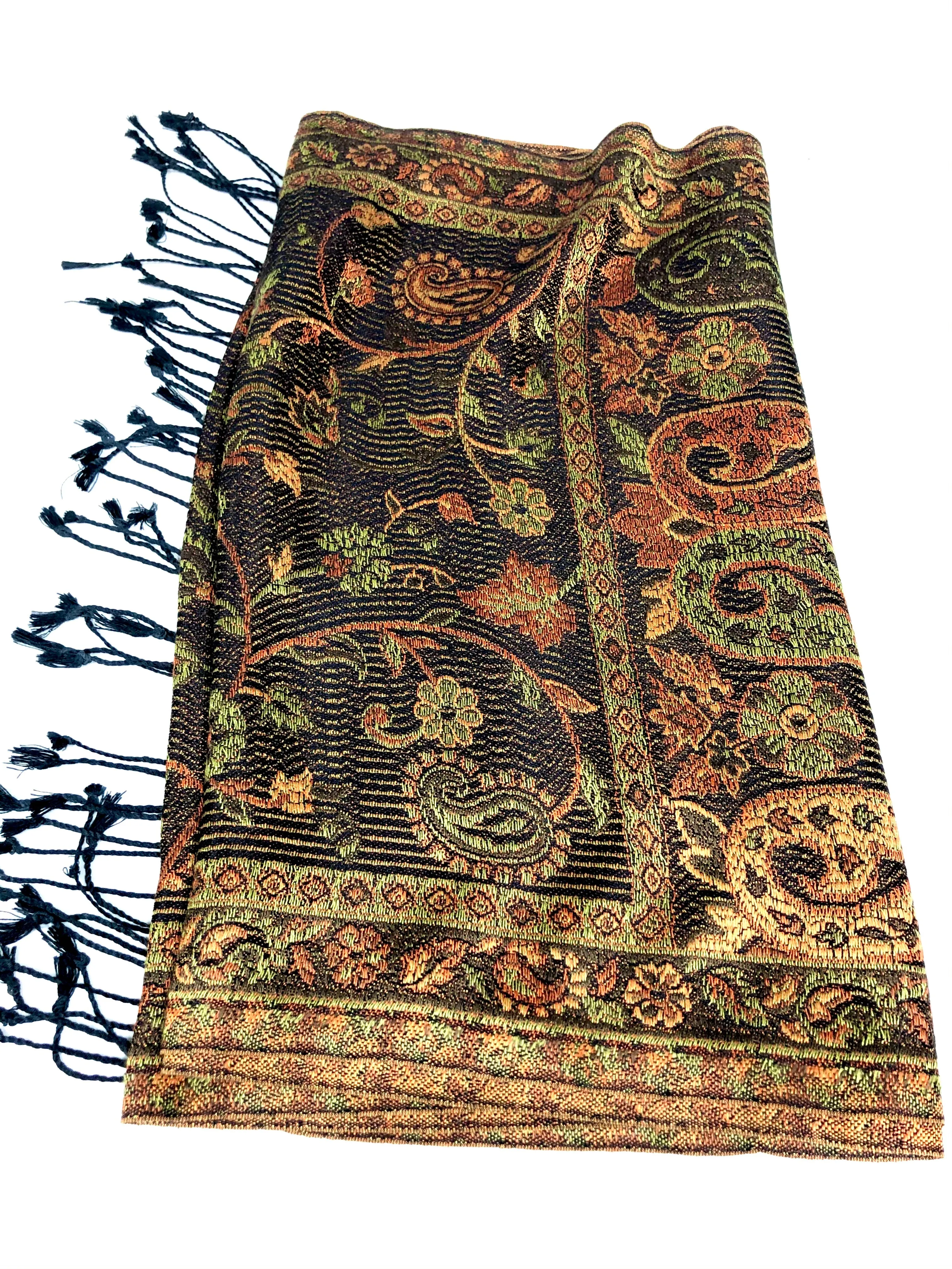 Silk jacquard loom scarf