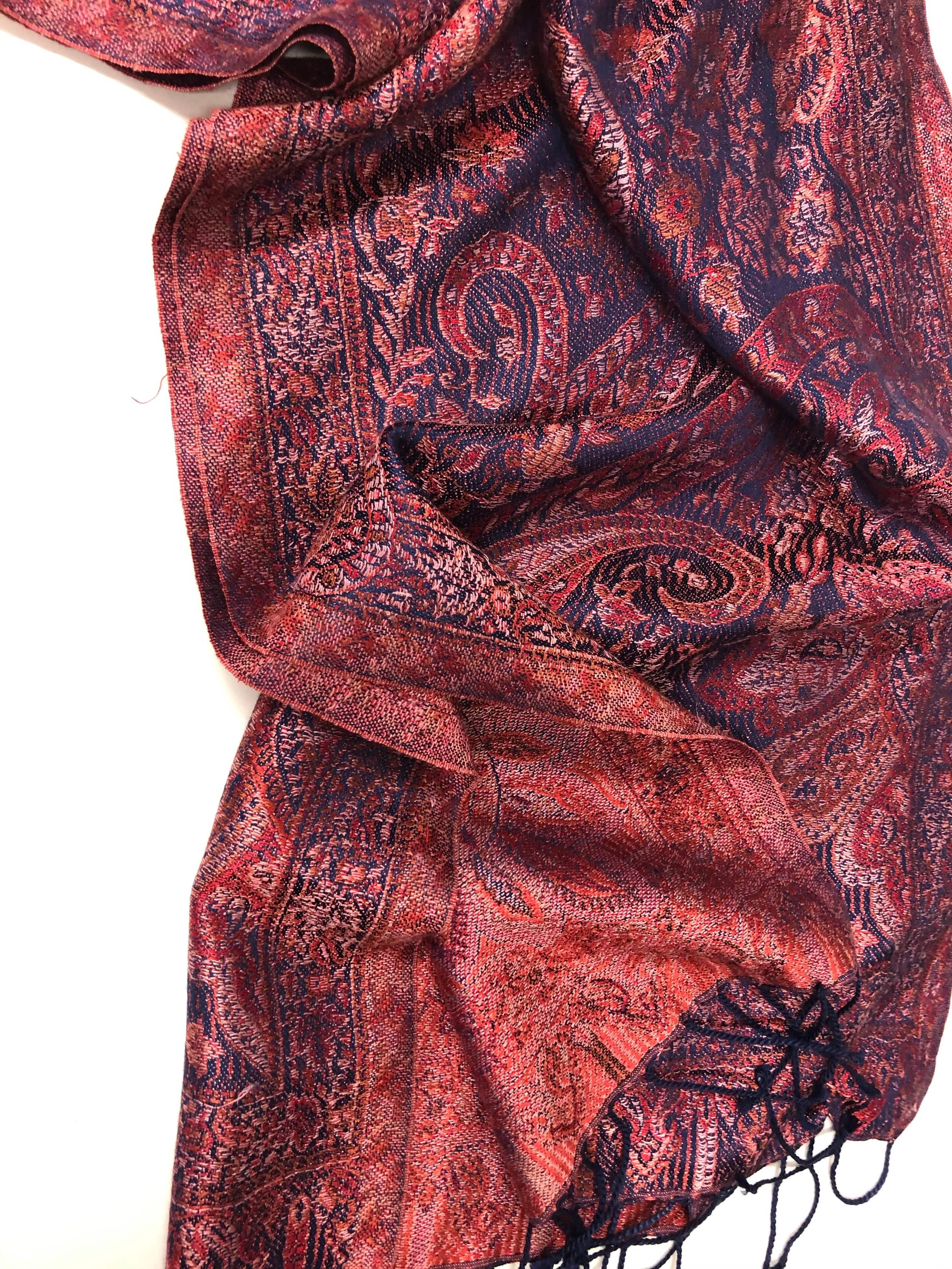 Silk jacquard loom scarf