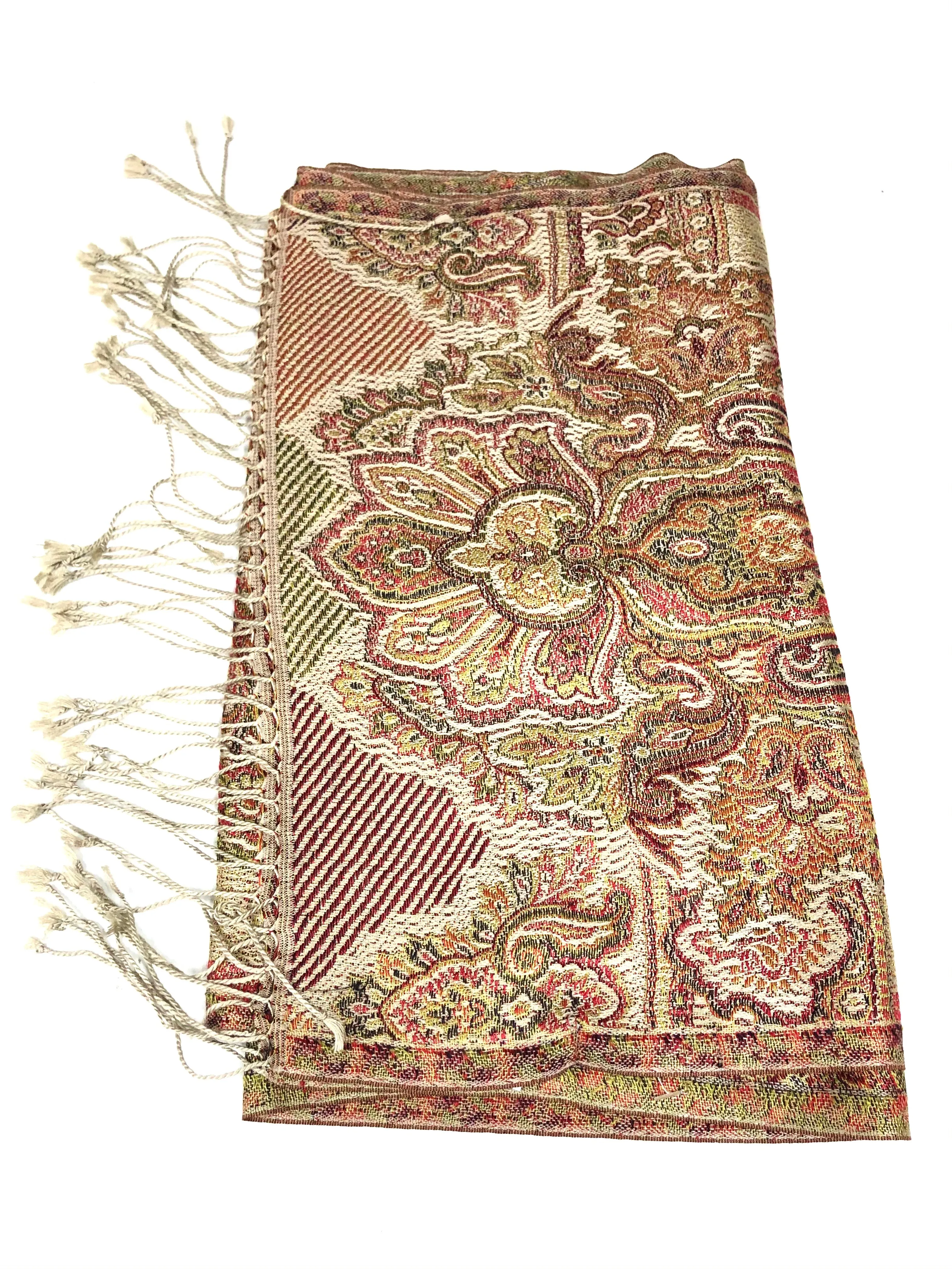 Silk jacquard loom scarf