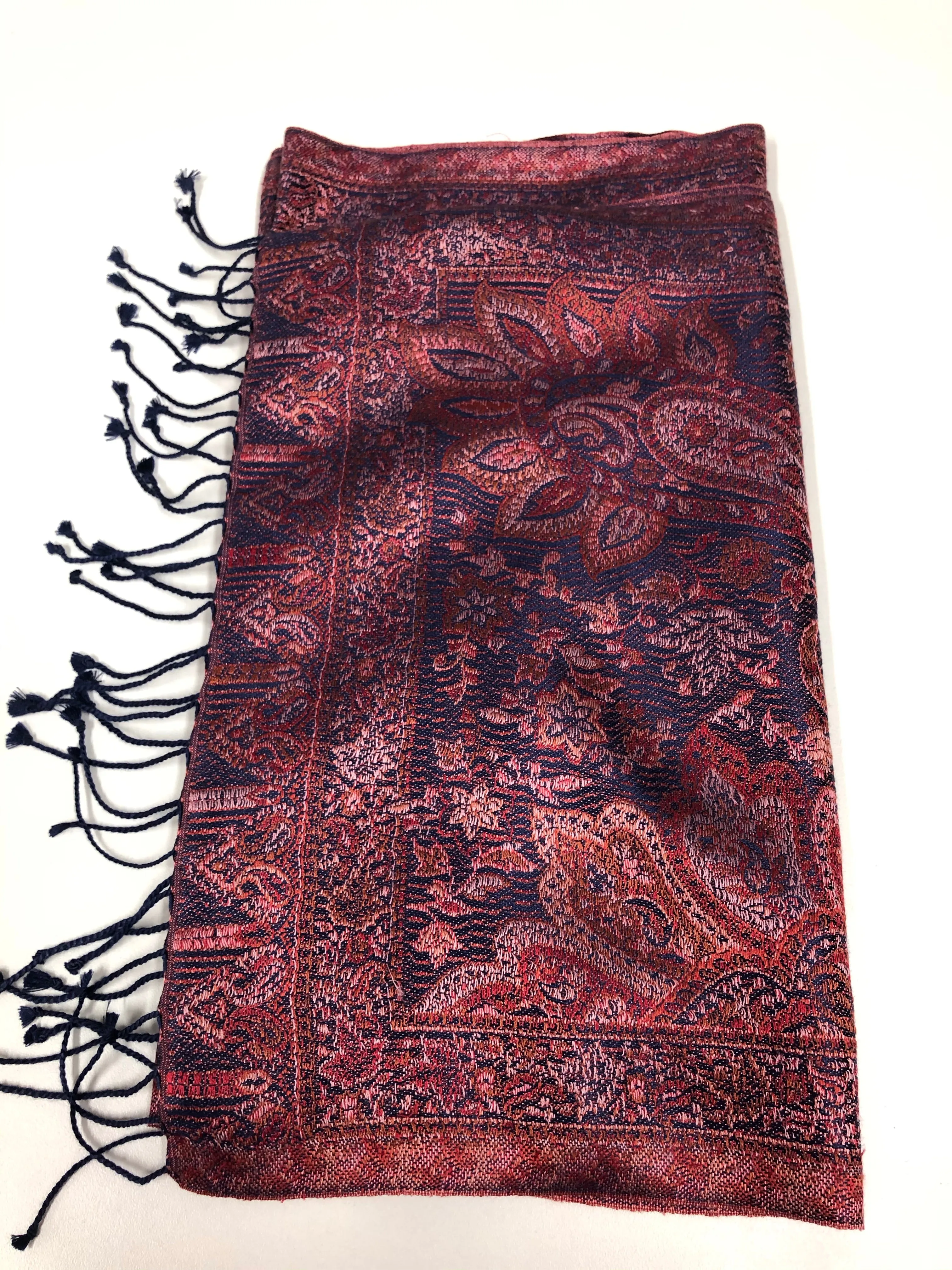 Silk jacquard loom scarf