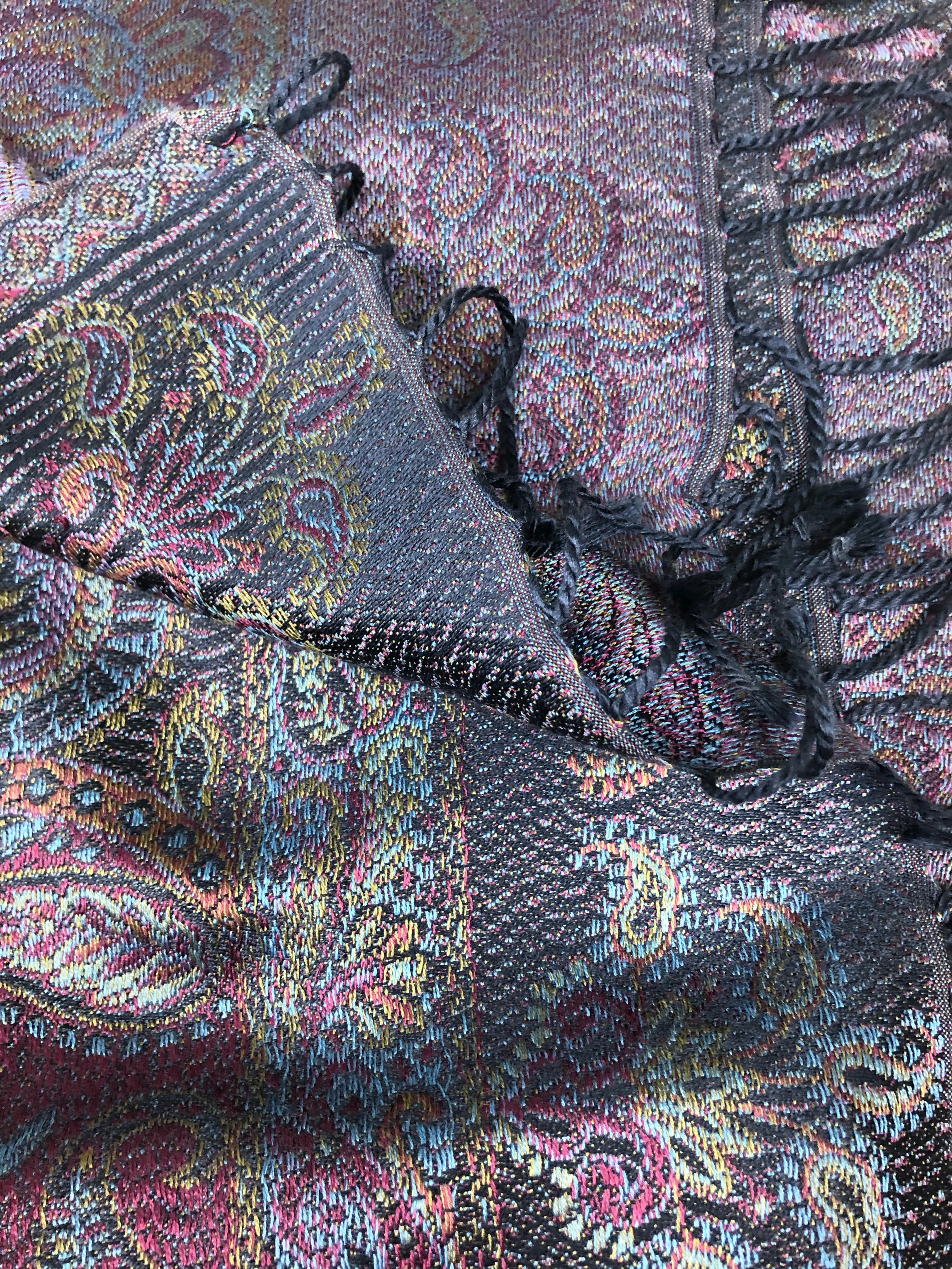 Silk jacquard loomed shawl