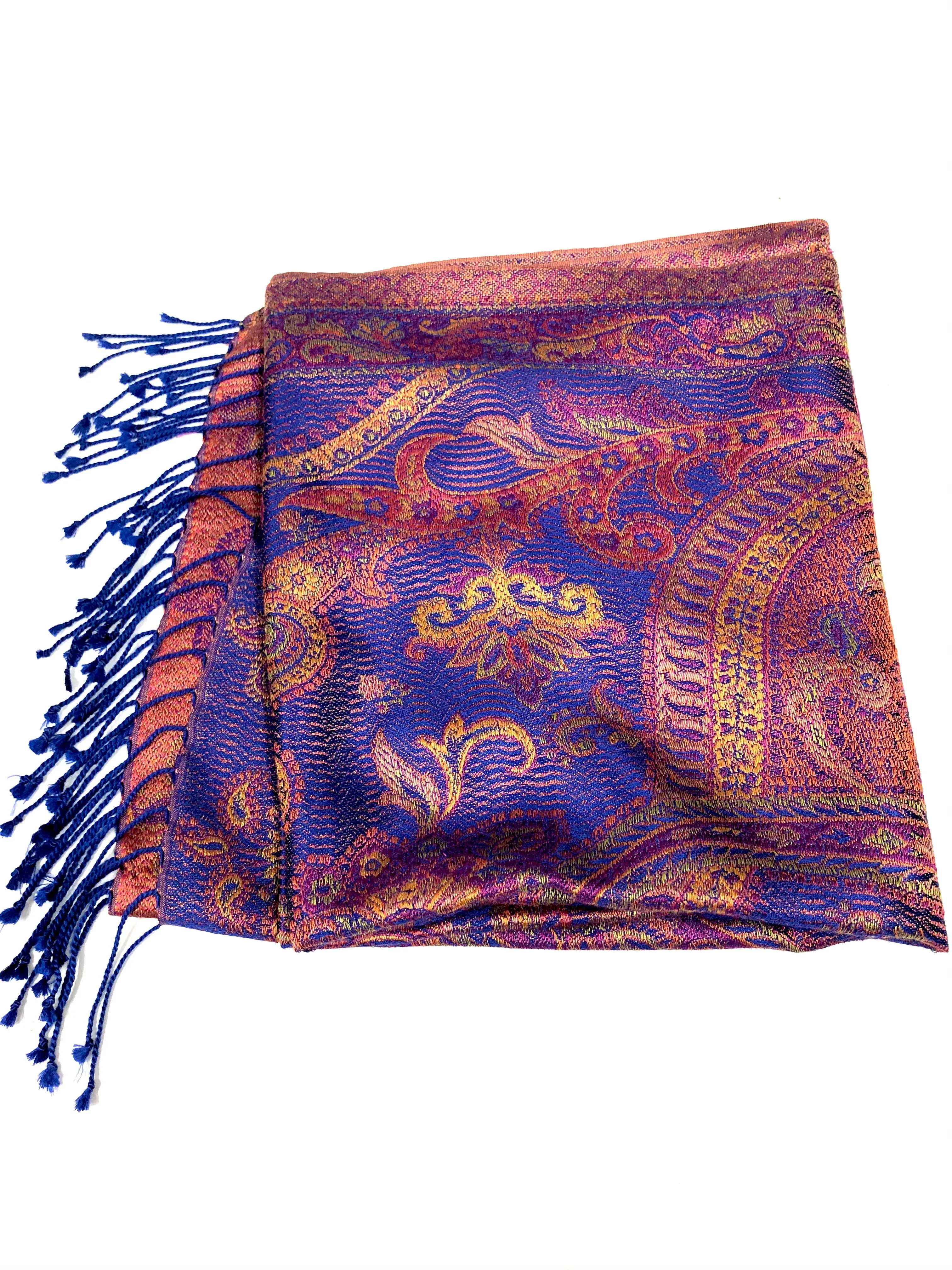 Silk jacquard loomed shawl